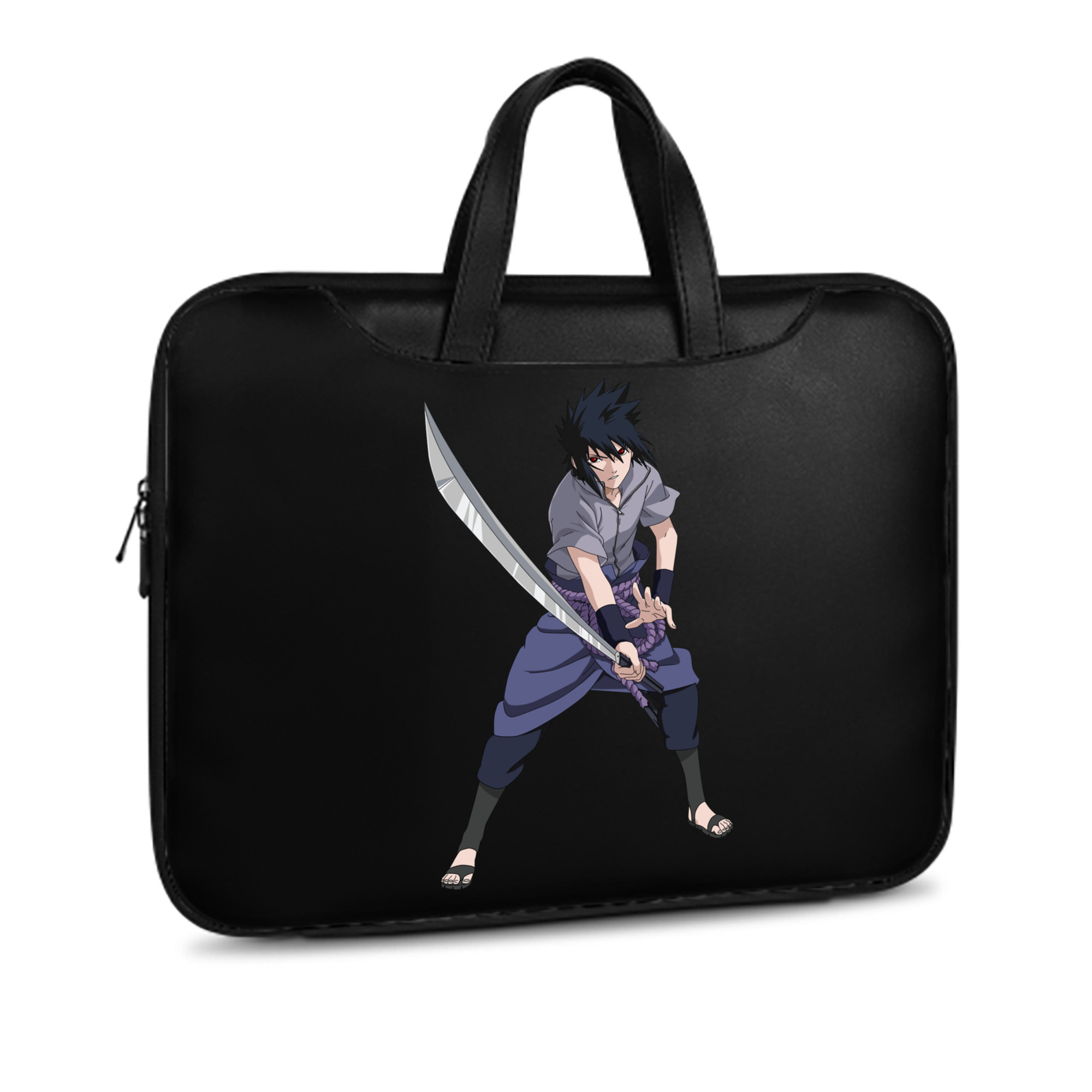 （画像用） NARUTO -ナルト- うちは サスケ Uchiha Sasuke レザーラップトップバッグ　ノートパソコンケース