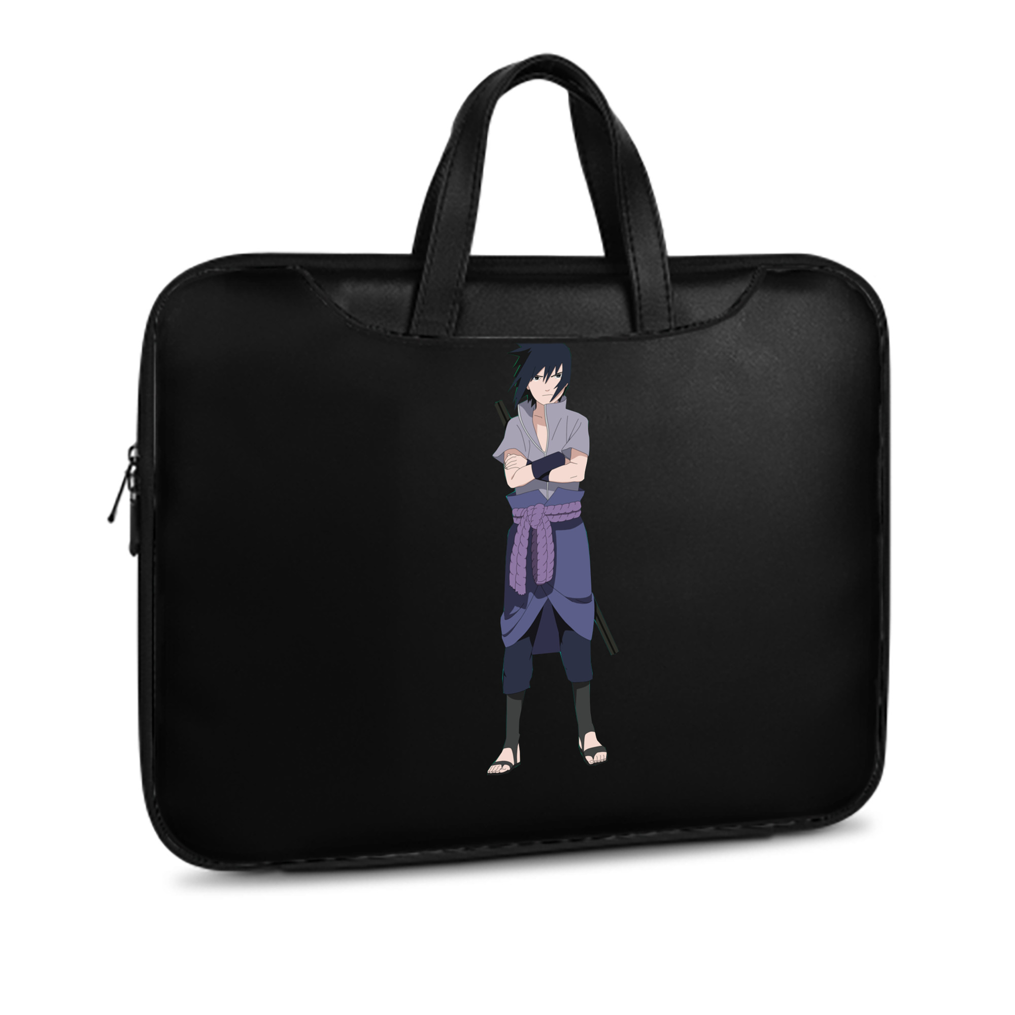 （画像用） NARUTO -ナルト- うちは サスケ Uchiha Sasuke レザーラップトップバッグ　ノートパソコンケース