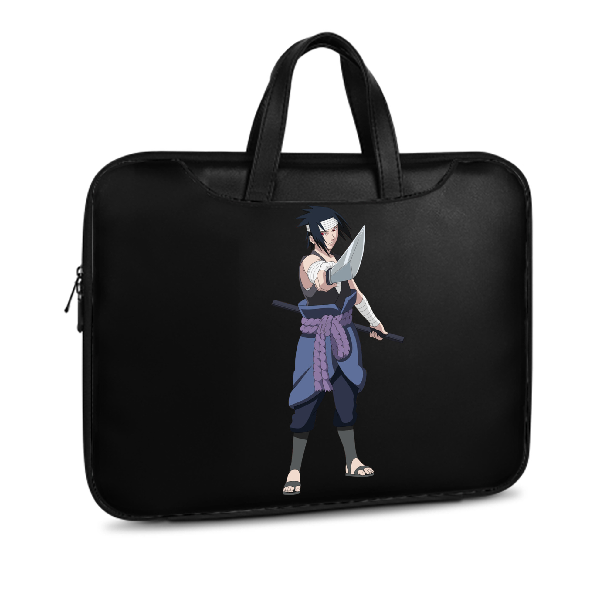 （画像用） NARUTO -ナルト- うちは サスケ Uchiha Sasuke レザーラップトップバッグ　ノートパソコンケース