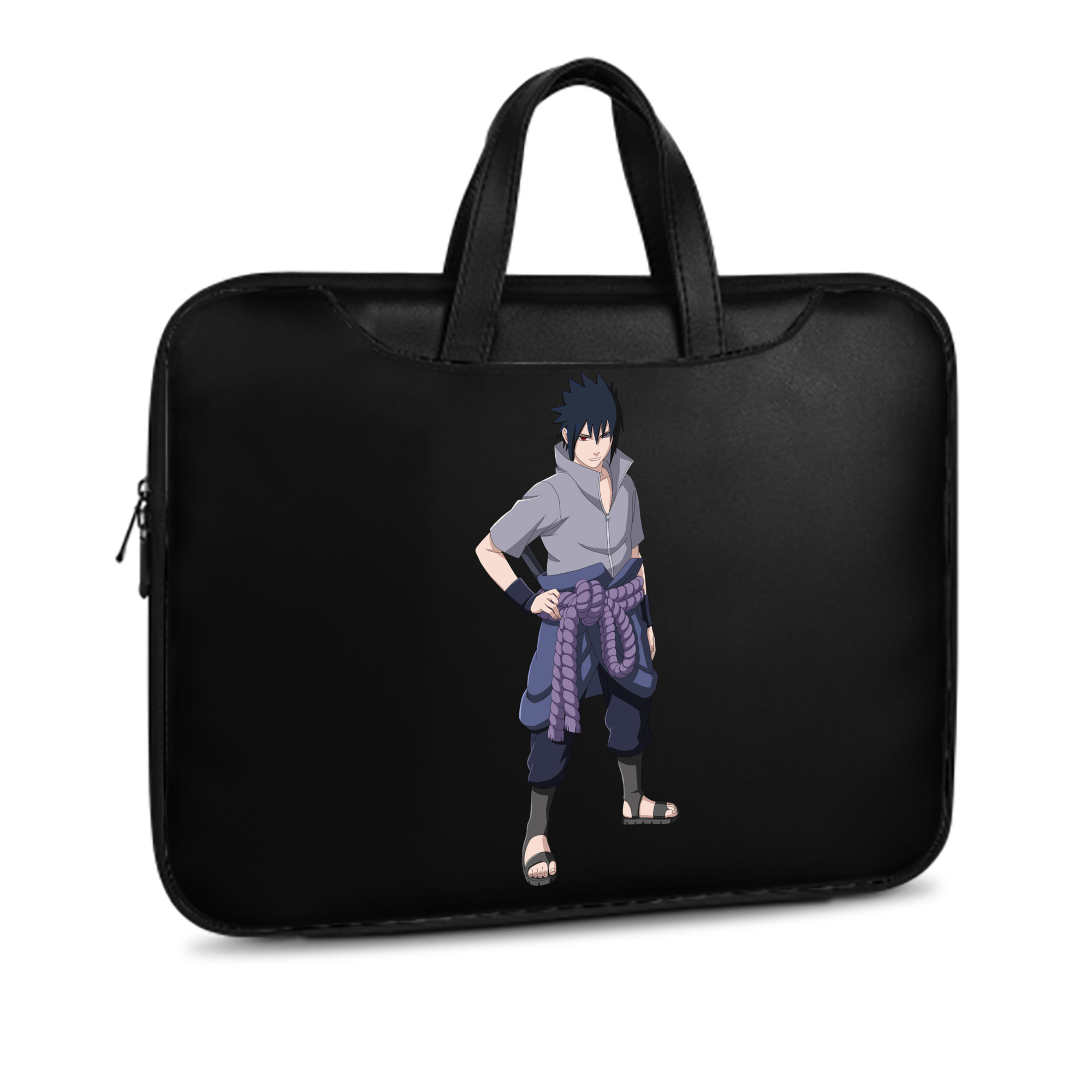（画像用） NARUTO -ナルト- うちは サスケ Uchiha Sasuke レザーラップトップバッグ　ノートパソコンケース