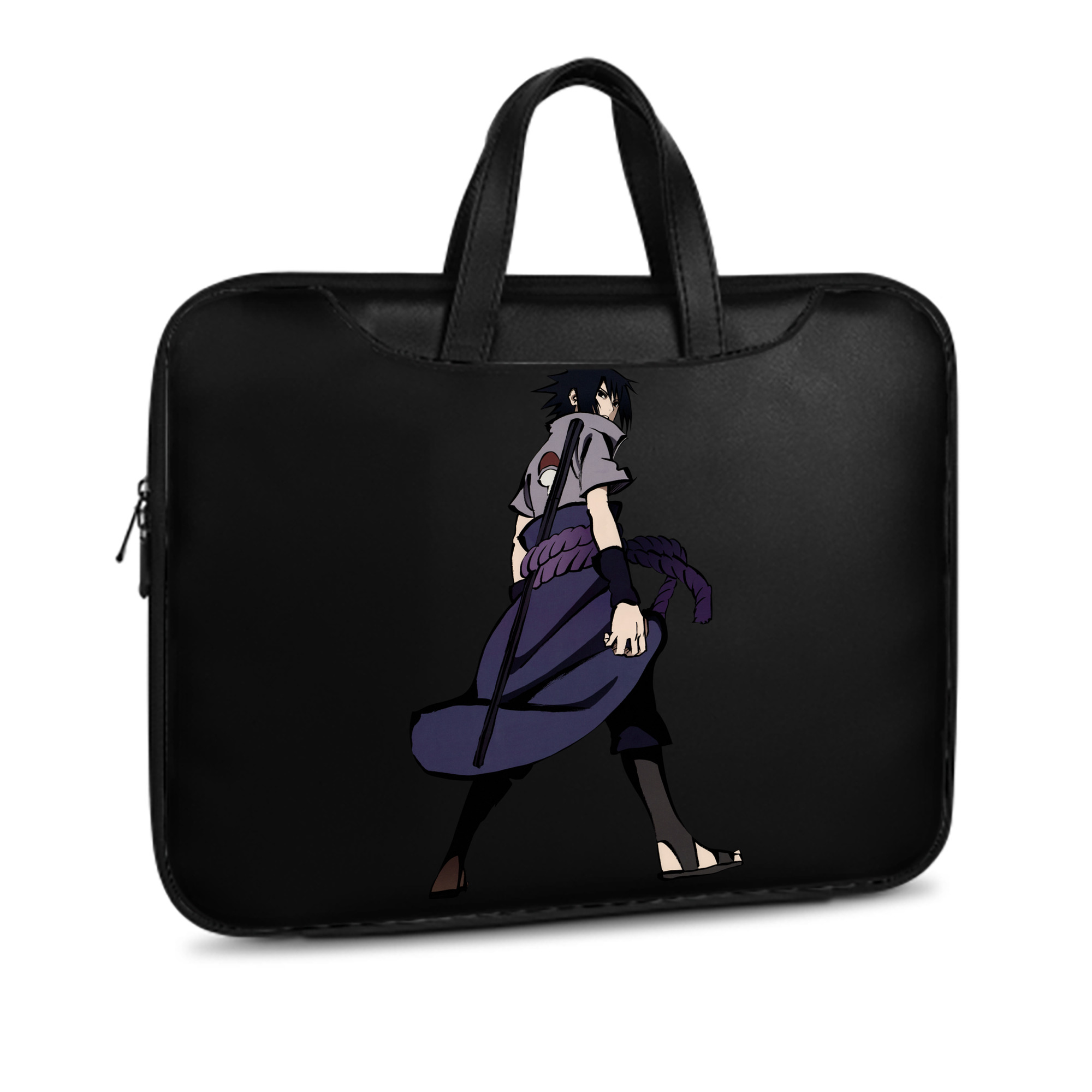 （画像用） NARUTO -ナルト- うちは サスケ Uchiha Sasuke レザーラップトップバッグ　ノートパソコンケース