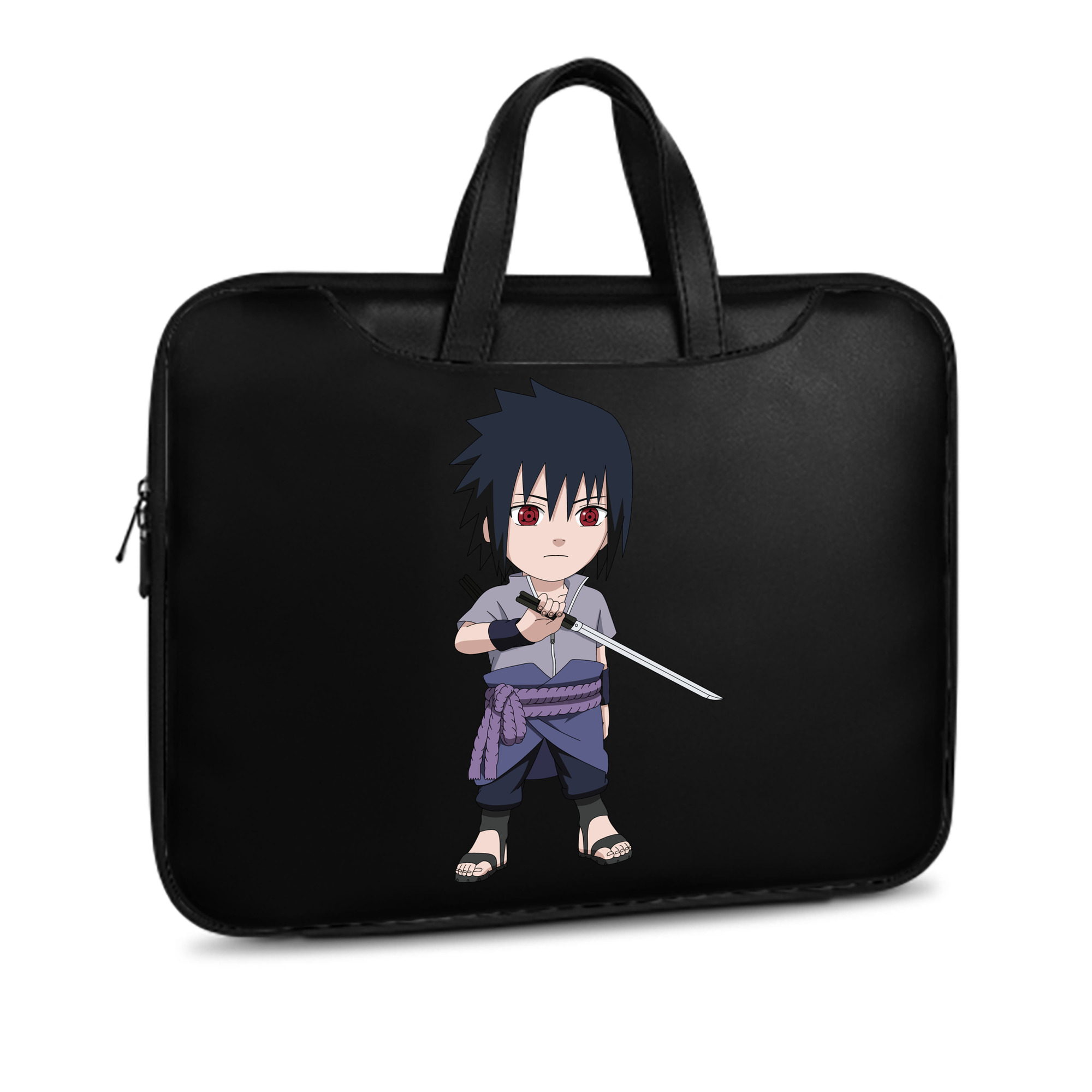（画像用） NARUTO -ナルト- うちは サスケ Uchiha Sasuke レザーラップトップバッグ　ノートパソコンケース