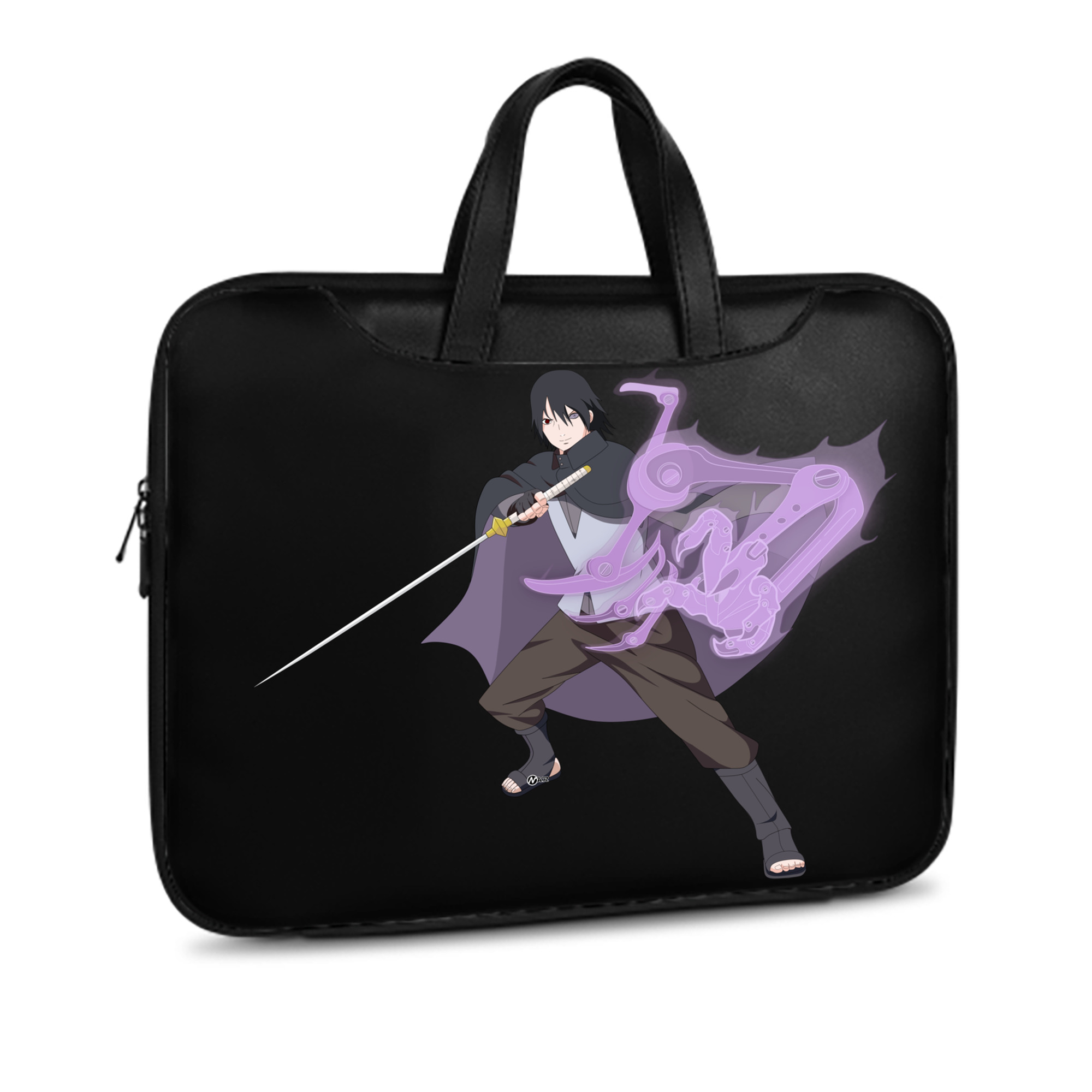 （画像用） NARUTO -ナルト- うちは サスケ Uchiha Sasuke レザーラップトップバッグ　ノートパソコンケース