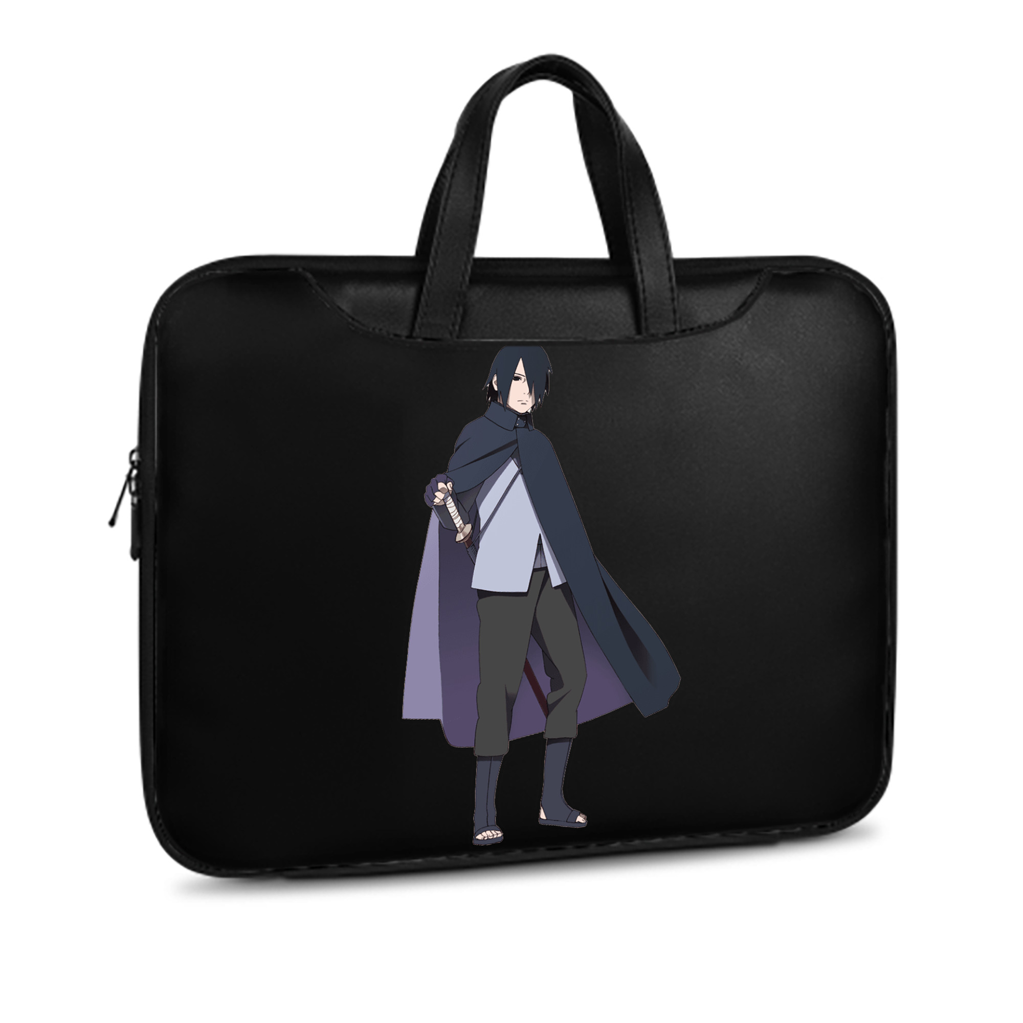 （画像用） NARUTO -ナルト- うちは サスケ Uchiha Sasuke レザーラップトップバッグ　ノートパソコンケース