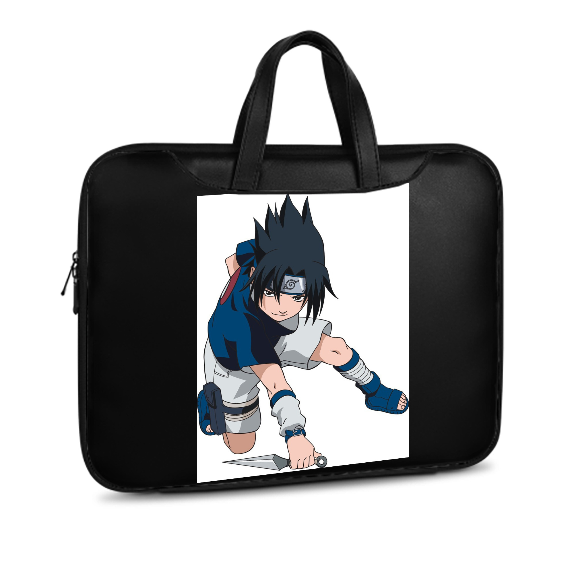（画像用） NARUTO -ナルト- うちは サスケ Uchiha Sasuke レザーラップトップバッグ　ノートパソコンケース