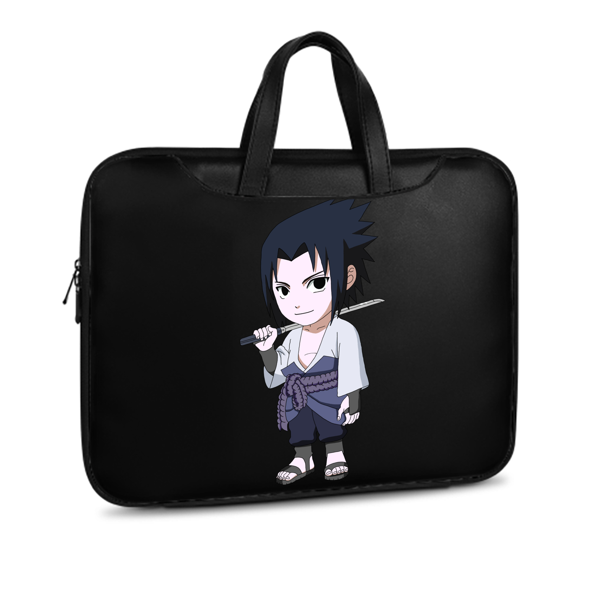 （画像用） NARUTO -ナルト- うちは サスケ Uchiha Sasuke レザーラップトップバッグ　ノートパソコンケース
