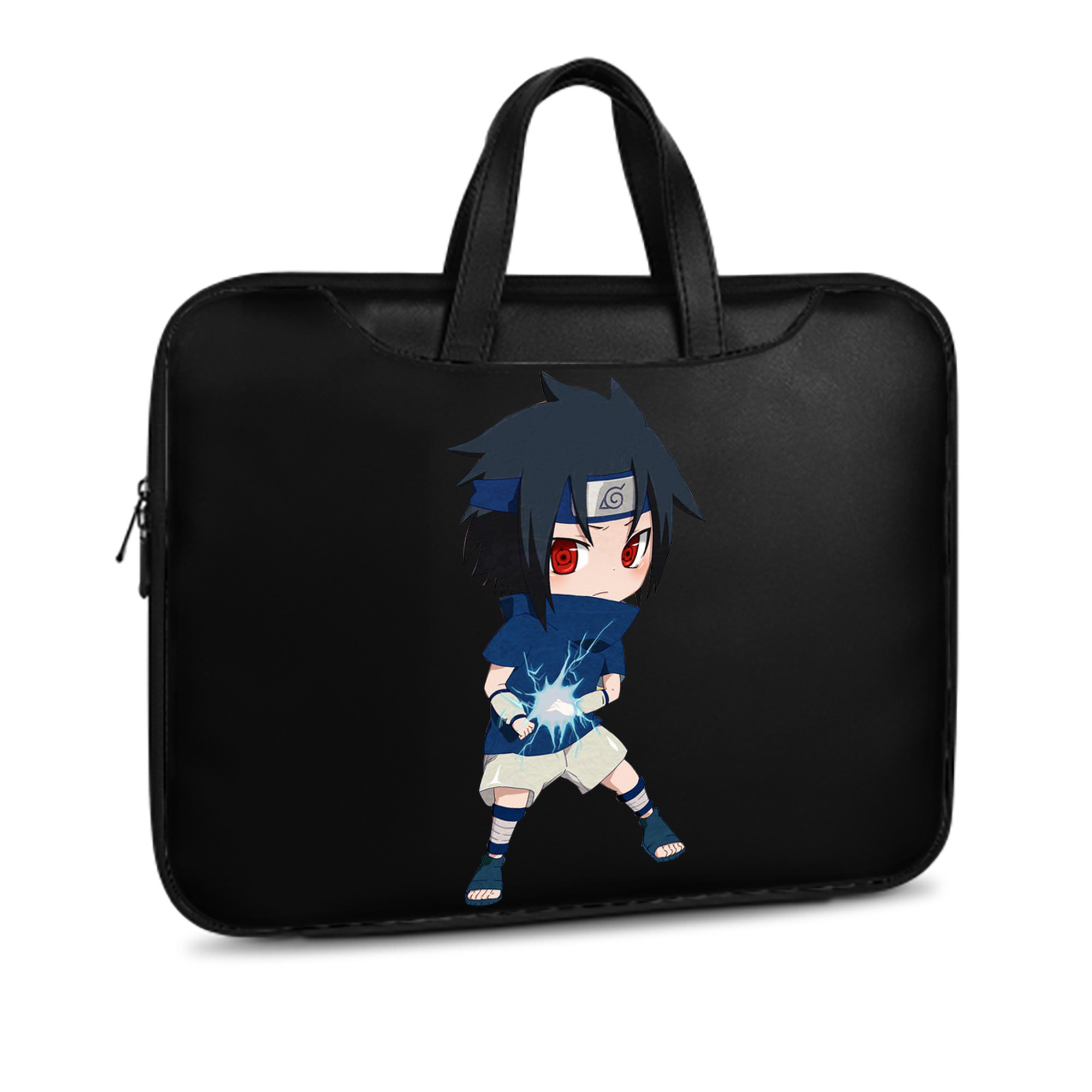 （画像用） NARUTO -ナルト- うちは サスケ Uchiha Sasuke レザーラップトップバッグ　ノートパソコンケース