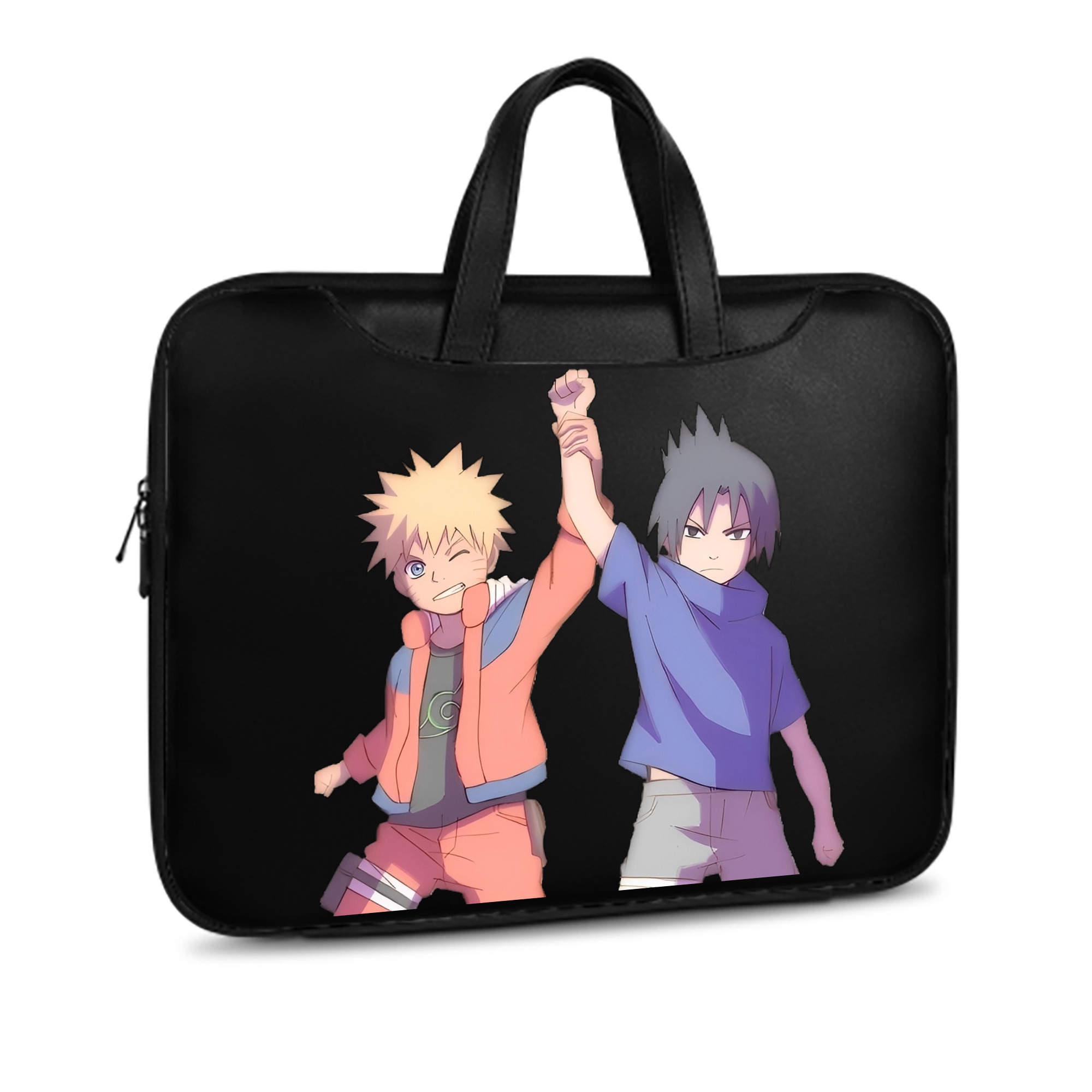 （画像用） NARUTO -ナルト- うちは サスケ Uchiha Sasuke レザーラップトップバッグ　ノートパソコンケース