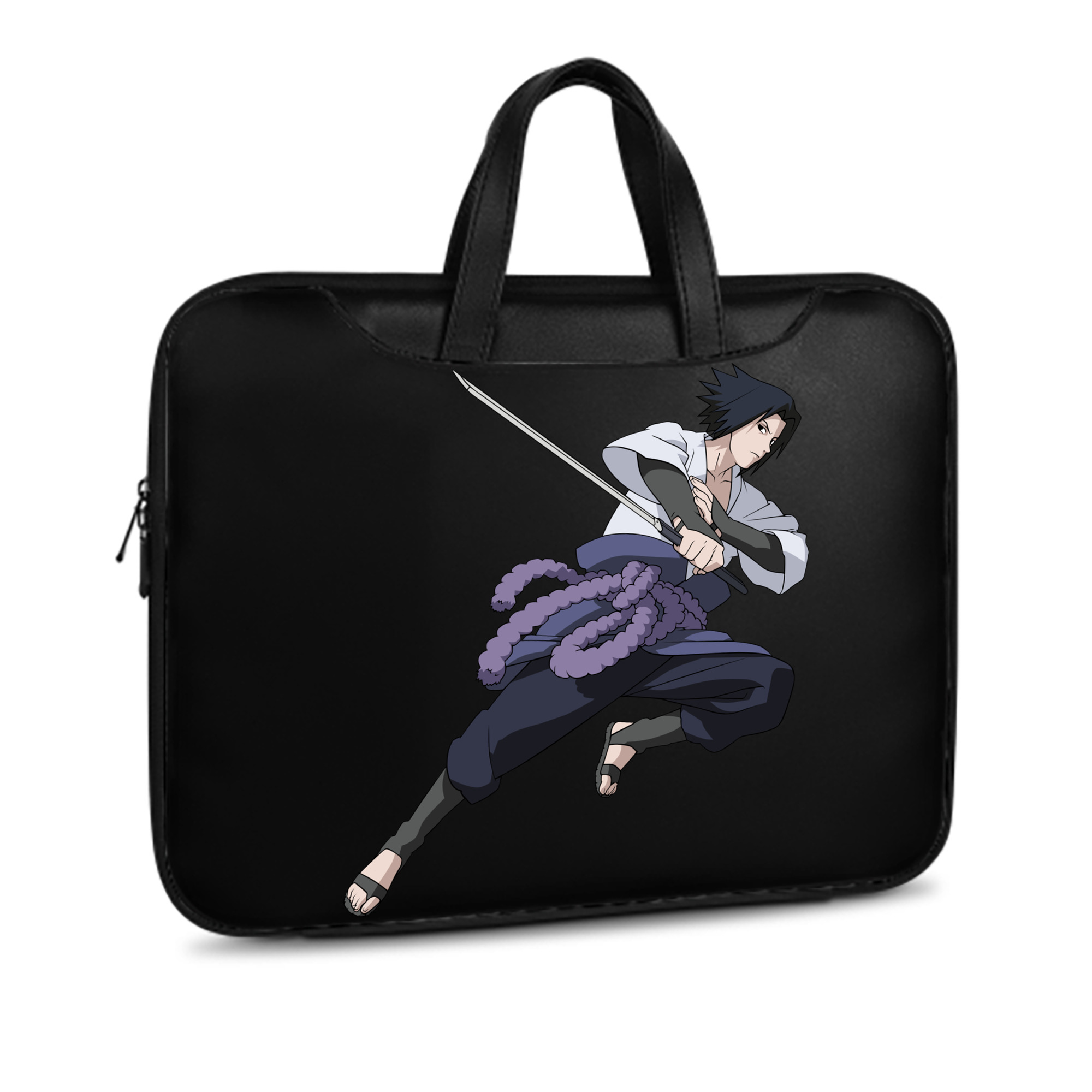 （画像用） NARUTO -ナルト- うちは サスケ Uchiha Sasuke レザーラップトップバッグ　ノートパソコンケース