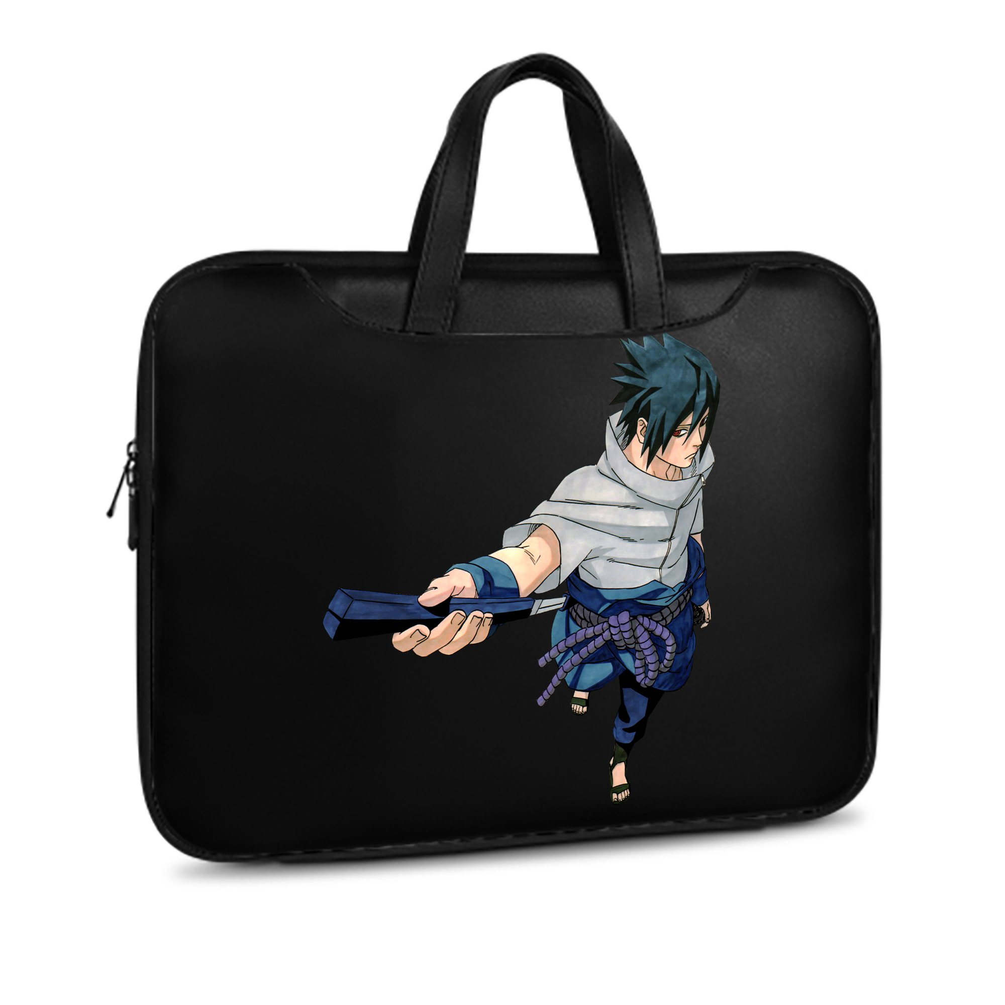 （画像用） NARUTO -ナルト- うちは サスケ Uchiha Sasuke レザーラップトップバッグ　ノートパソコンケース