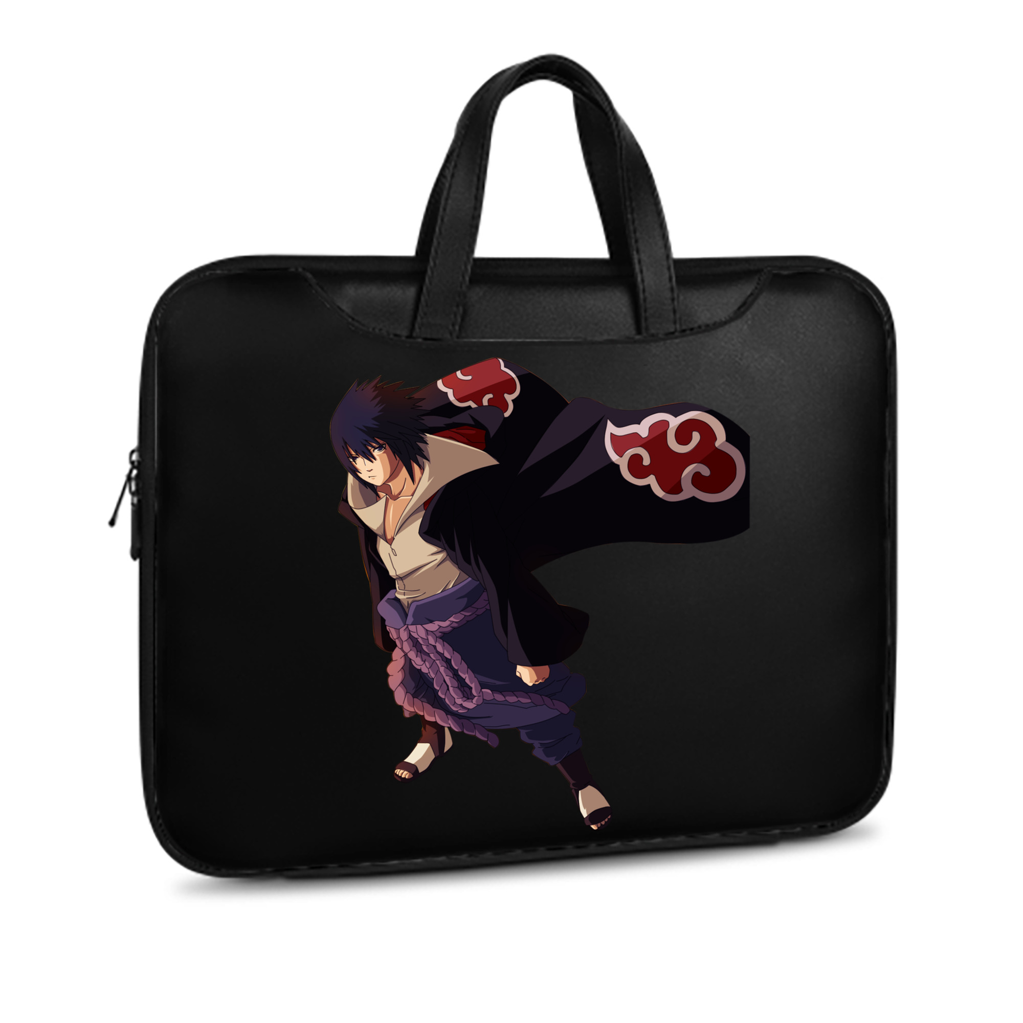 （画像用） NARUTO -ナルト- うちは サスケ Uchiha Sasuke レザーラップトップバッグ　ノートパソコンケース