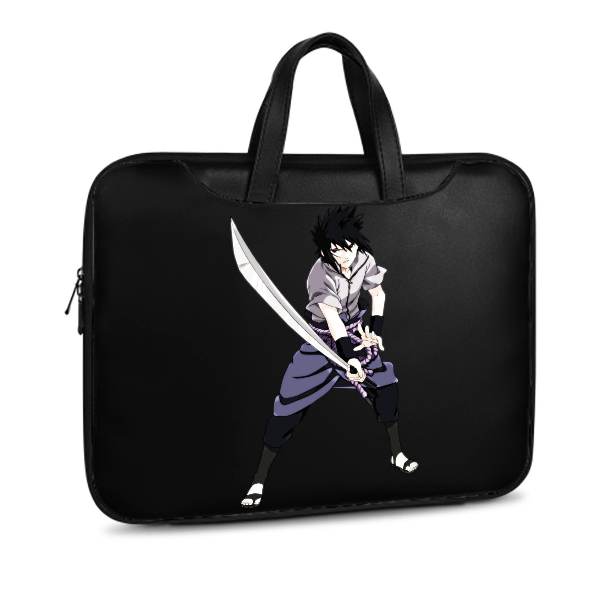 （画像用） NARUTO -ナルト- うちは サスケ Uchiha Sasuke レザーラップトップバッグ　ノートパソコンケース