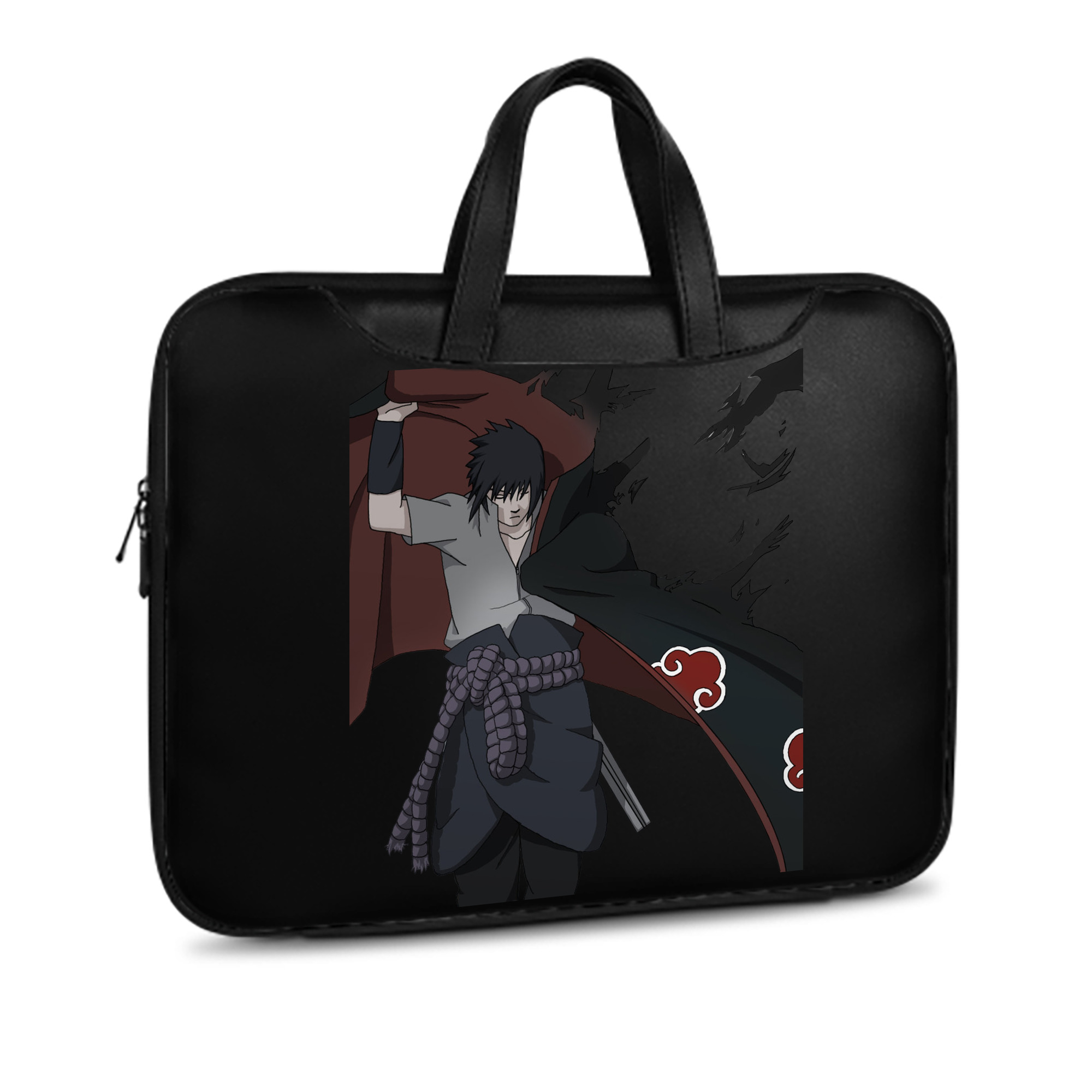 （画像用） NARUTO -ナルト- うちは サスケ Uchiha Sasuke レザーラップトップバッグ　ノートパソコンケース