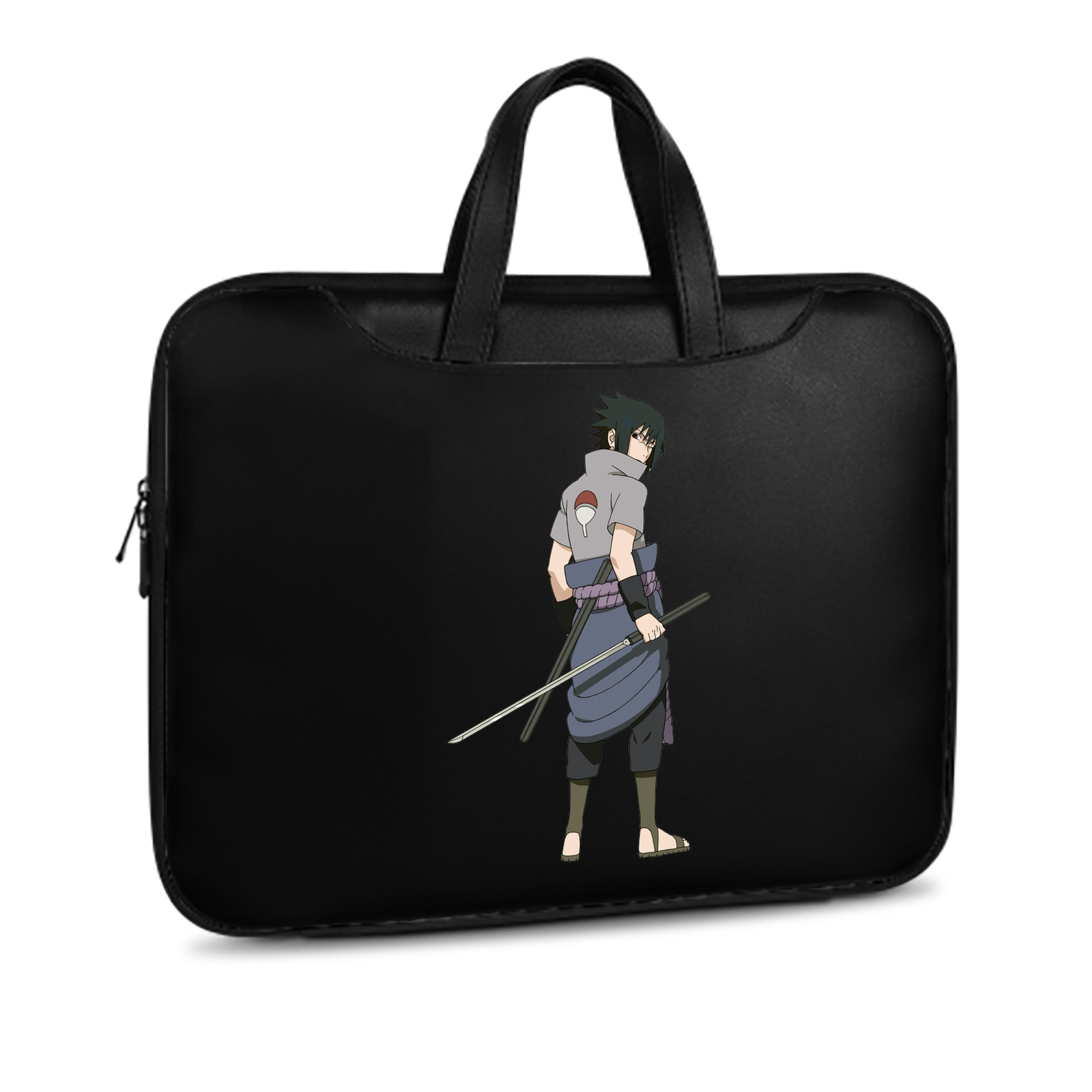 （画像用） NARUTO -ナルト- うちは サスケ Uchiha Sasuke レザーラップトップバッグ　ノートパソコンケース