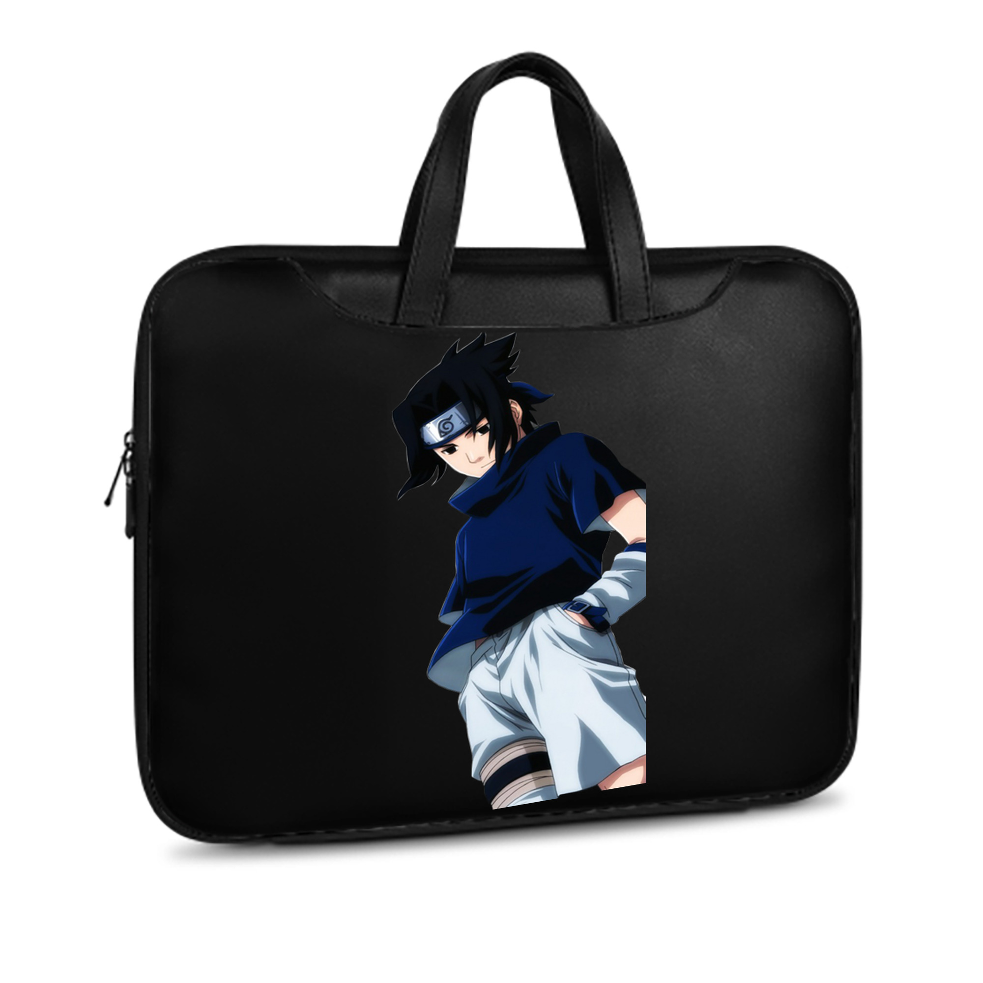 （画像用） NARUTO -ナルト- うちは サスケ Uchiha Sasuke レザーラップトップバッグ　ノートパソコンケース