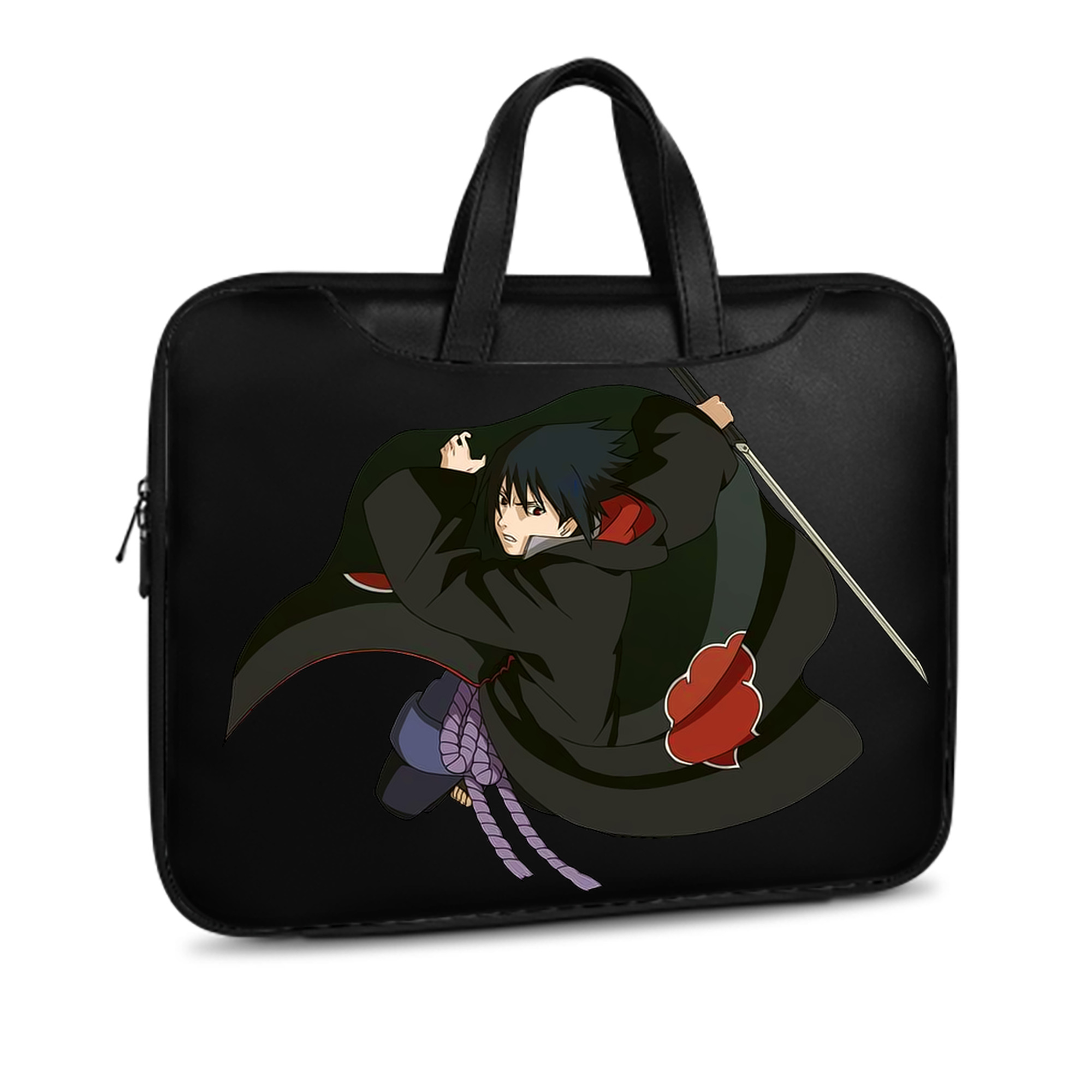 （画像用） NARUTO -ナルト- うちは サスケ Uchiha Sasuke レザーラップトップバッグ　ノートパソコンケース