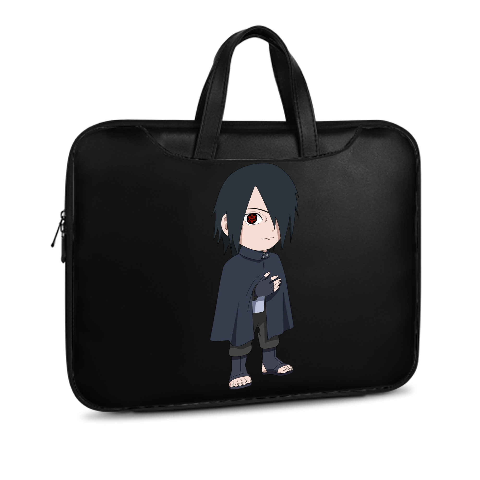 （画像用） NARUTO -ナルト- うちは サスケ Uchiha Sasuke レザーラップトップバッグ　ノートパソコンケース