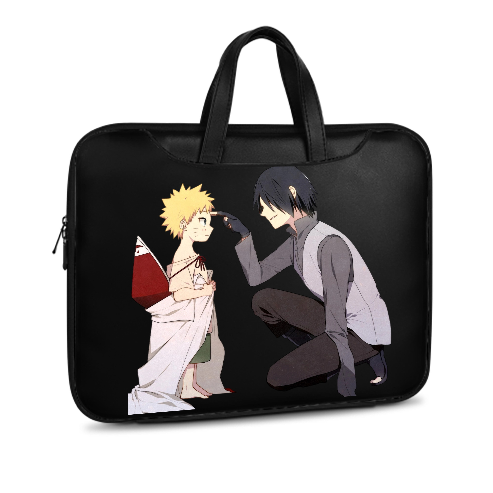 （画像用） NARUTO -ナルト- うちは サスケ Uchiha Sasuke レザーラップトップバッグ　ノートパソコンケース