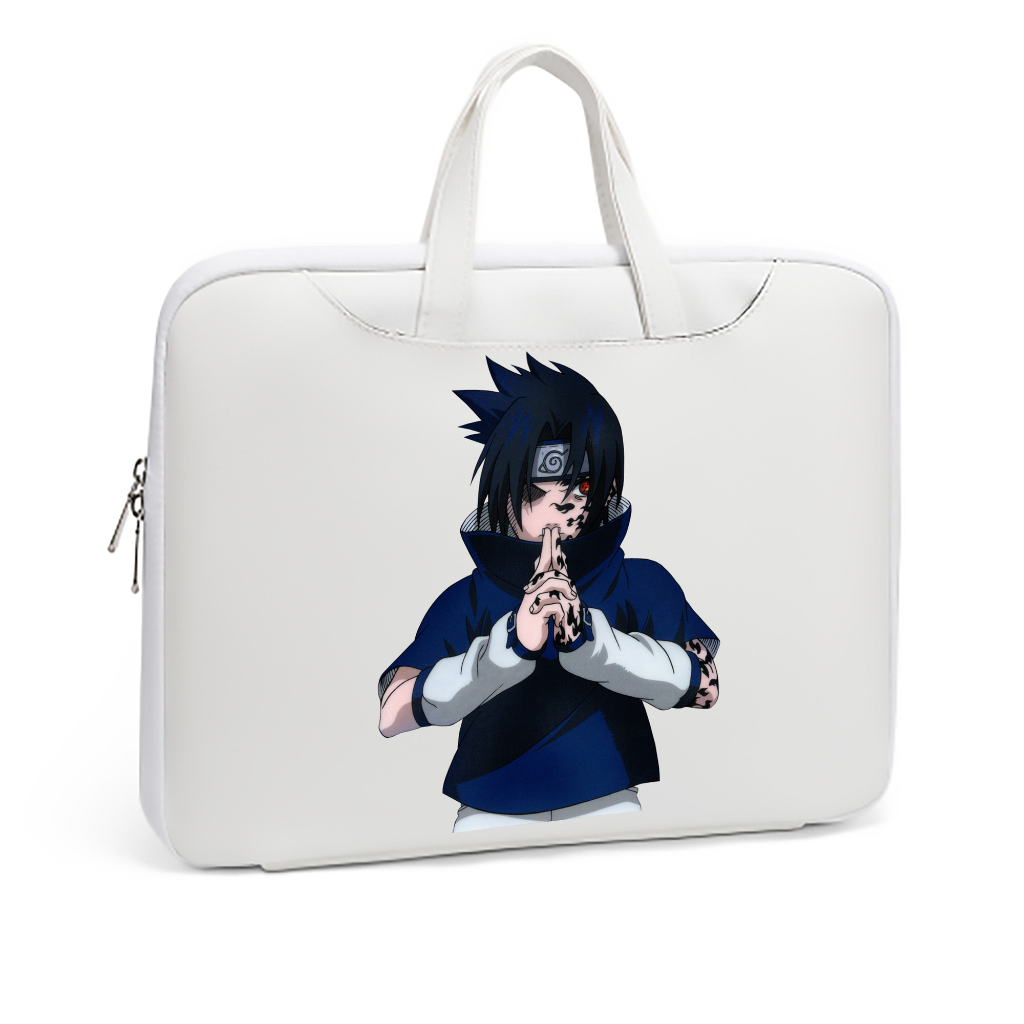 （画像用） NARUTO -ナルト- うちは サスケ Uchiha Sasuke レザーラップトップバッグ　ノートパソコンケース