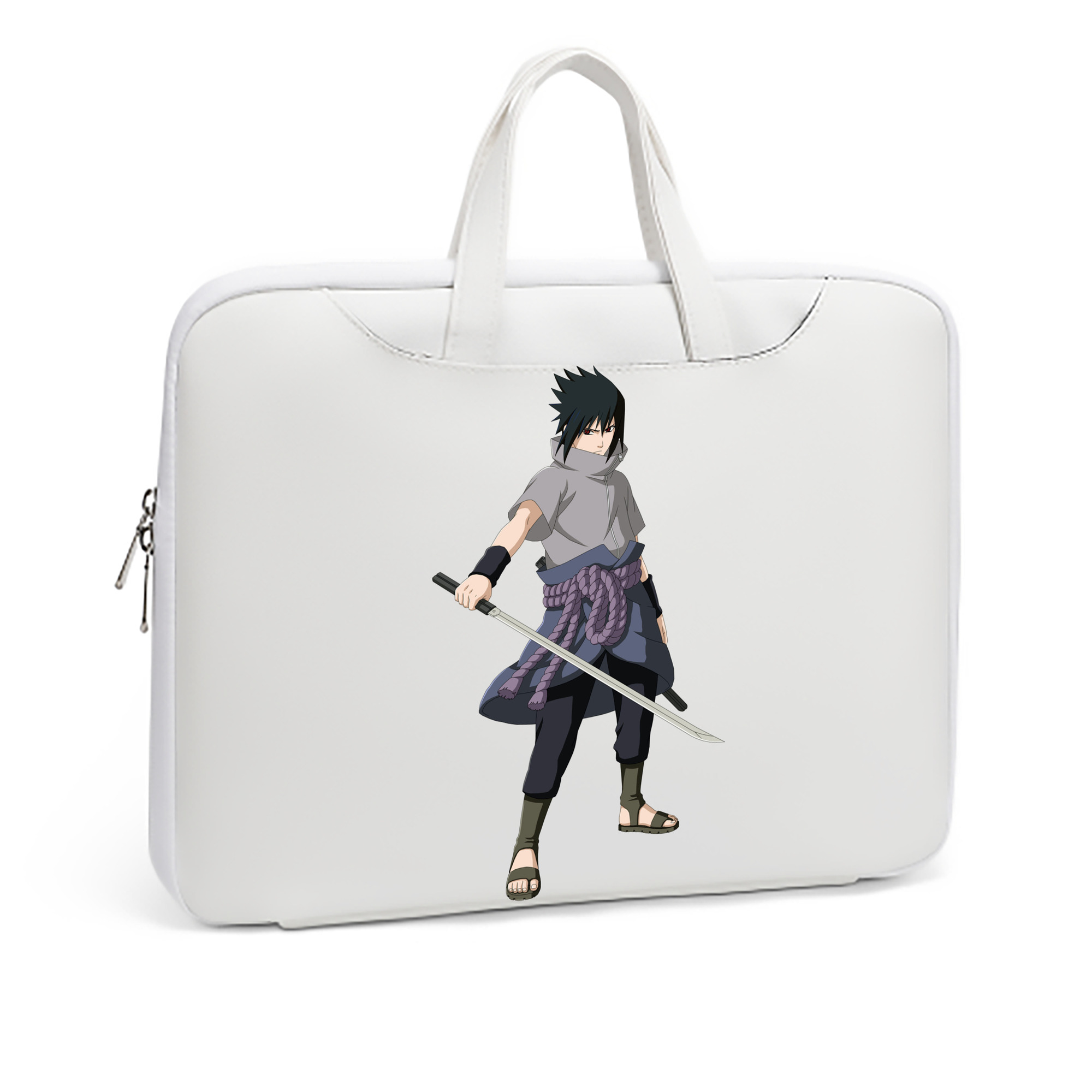 （画像用） NARUTO -ナルト- うちは サスケ Uchiha Sasuke レザーラップトップバッグ　ノートパソコンケース