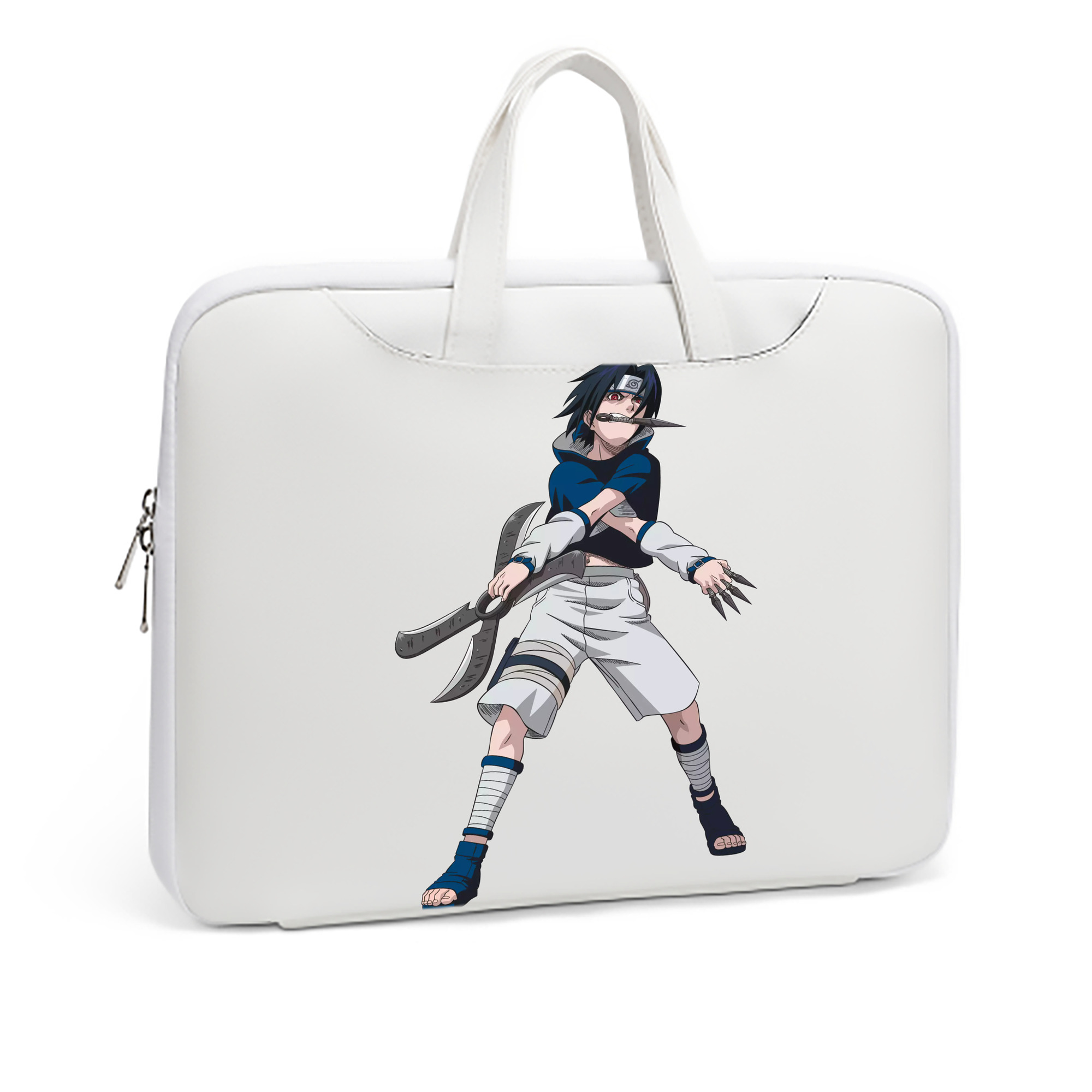 （画像用） NARUTO -ナルト- うちは サスケ Uchiha Sasuke レザーラップトップバッグ　ノートパソコンケース