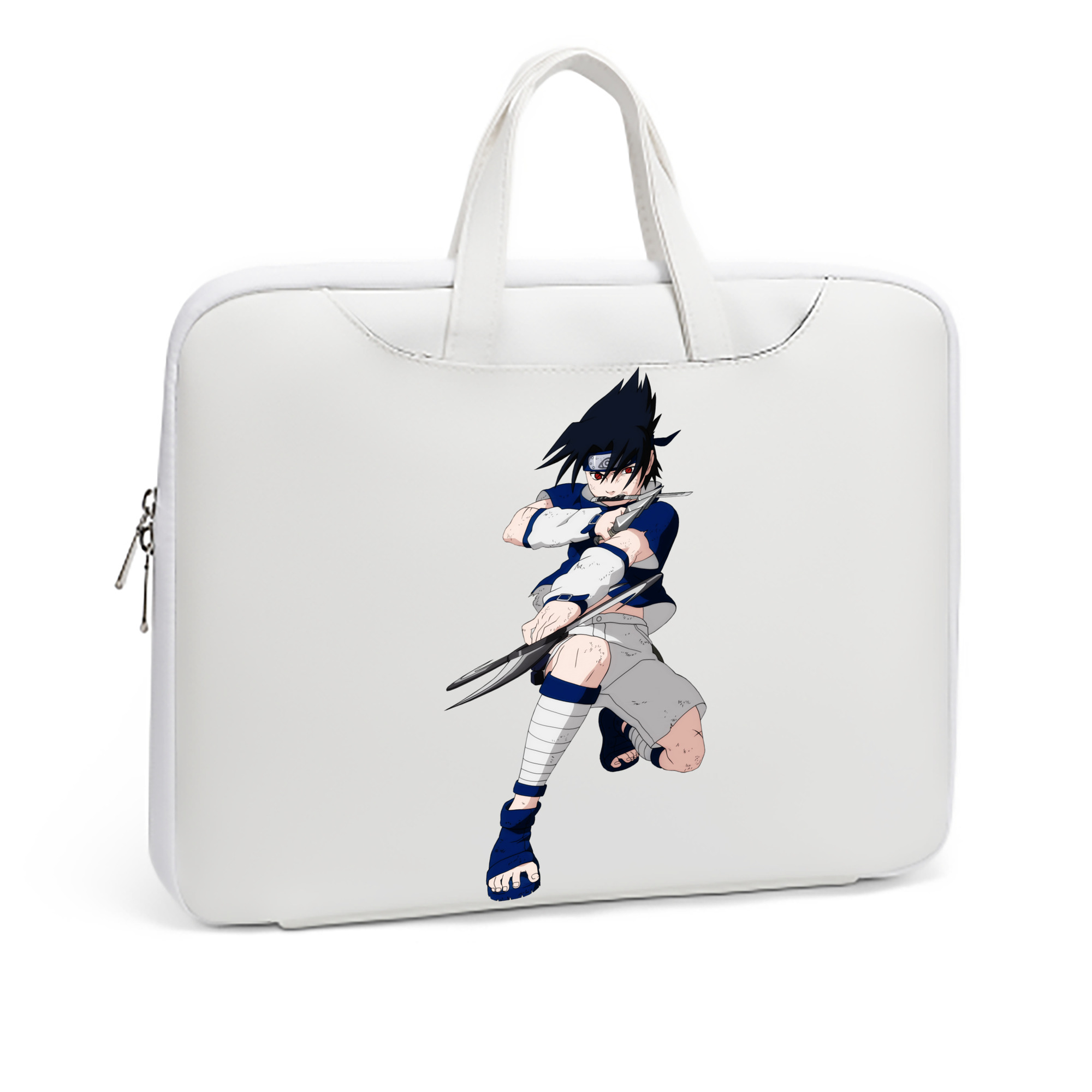 （画像用） NARUTO -ナルト- うちは サスケ Uchiha Sasuke レザーラップトップバッグ　ノートパソコンケース
