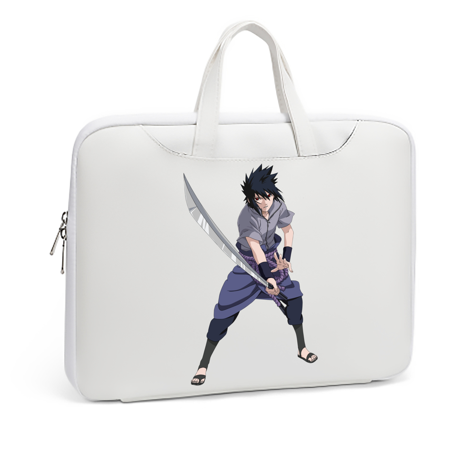 （画像用） NARUTO -ナルト- うちは サスケ Uchiha Sasuke レザーラップトップバッグ　ノートパソコンケース