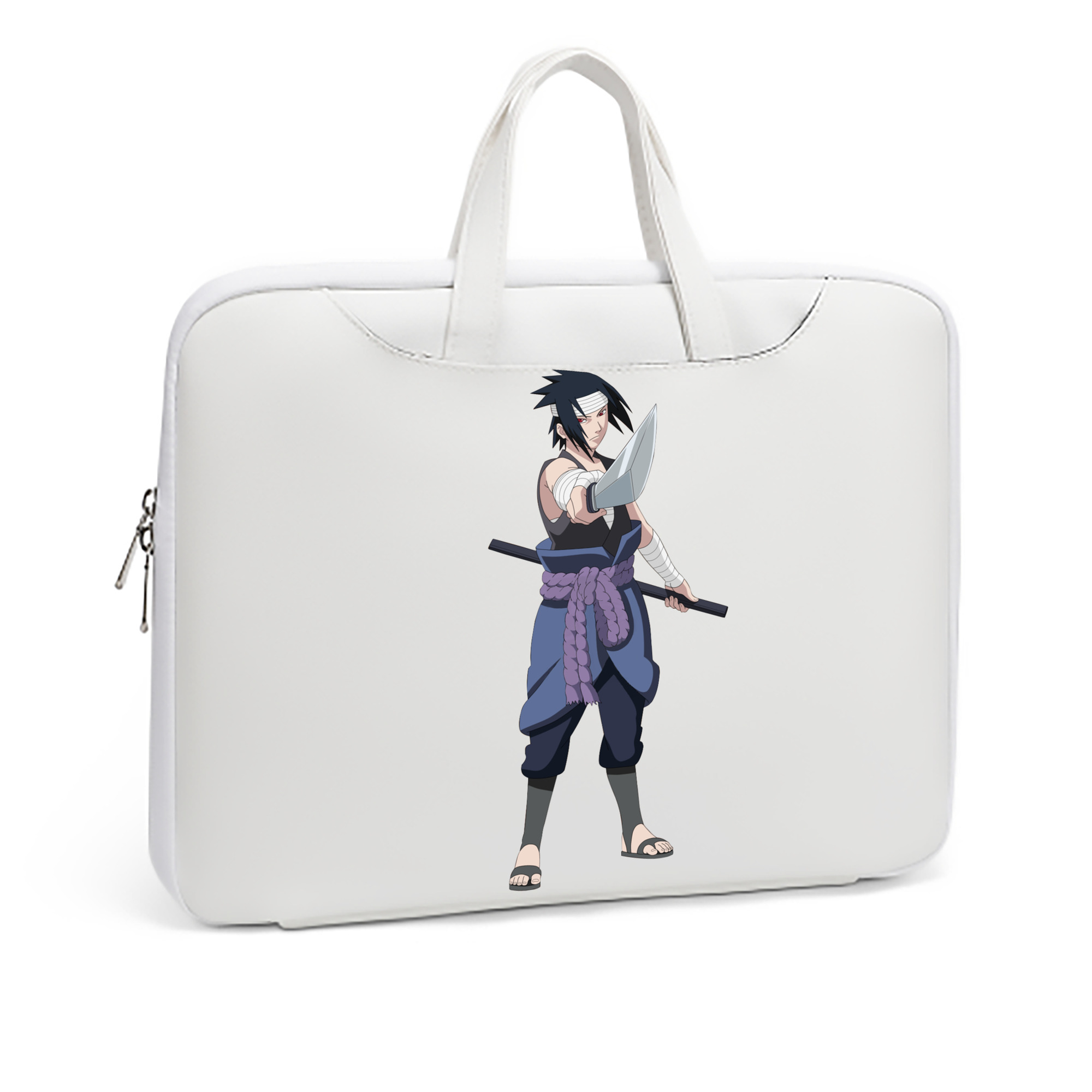 （画像用） NARUTO -ナルト- うちは サスケ Uchiha Sasuke レザーラップトップバッグ　ノートパソコンケース