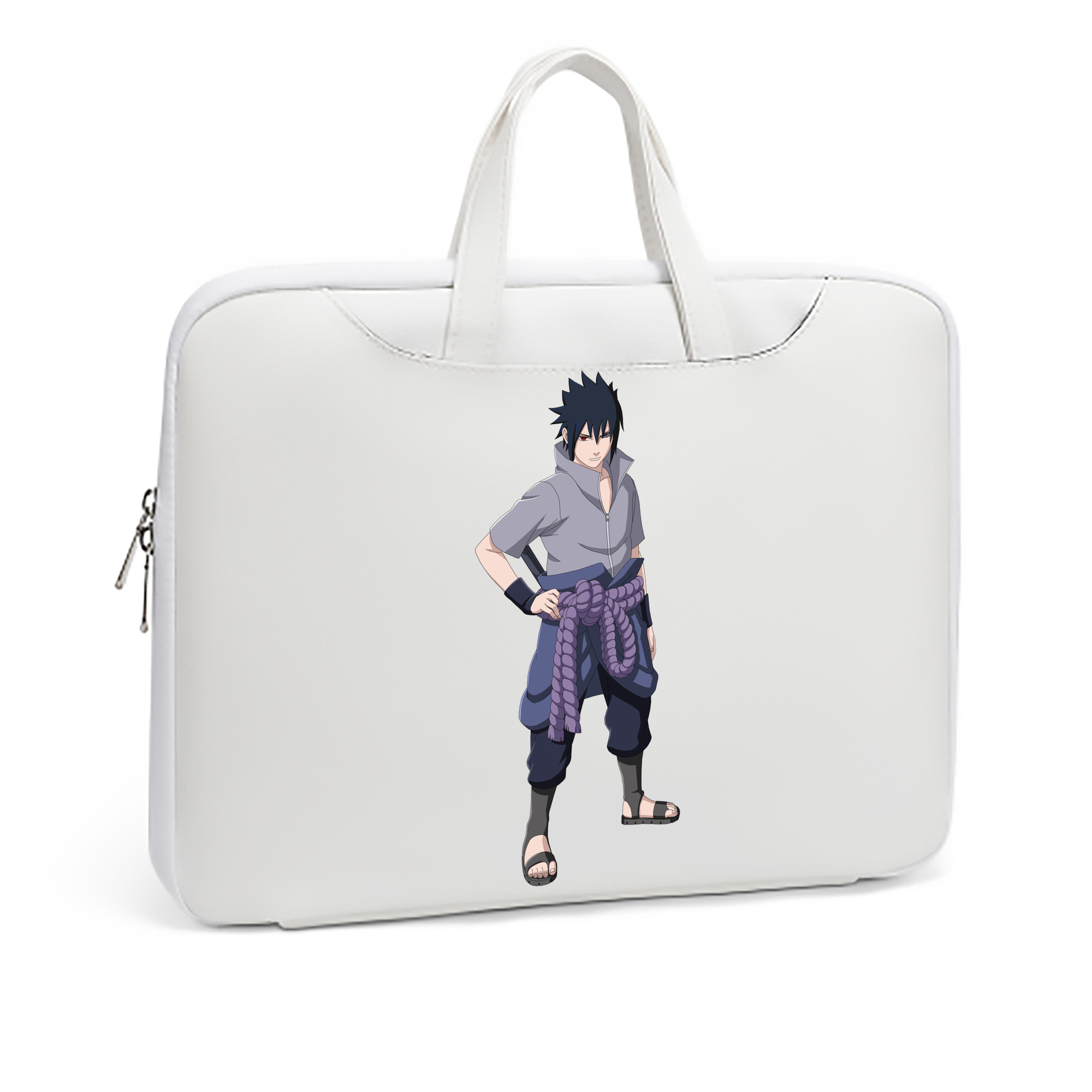 （画像用） NARUTO -ナルト- うちは サスケ Uchiha Sasuke レザーラップトップバッグ　ノートパソコンケース