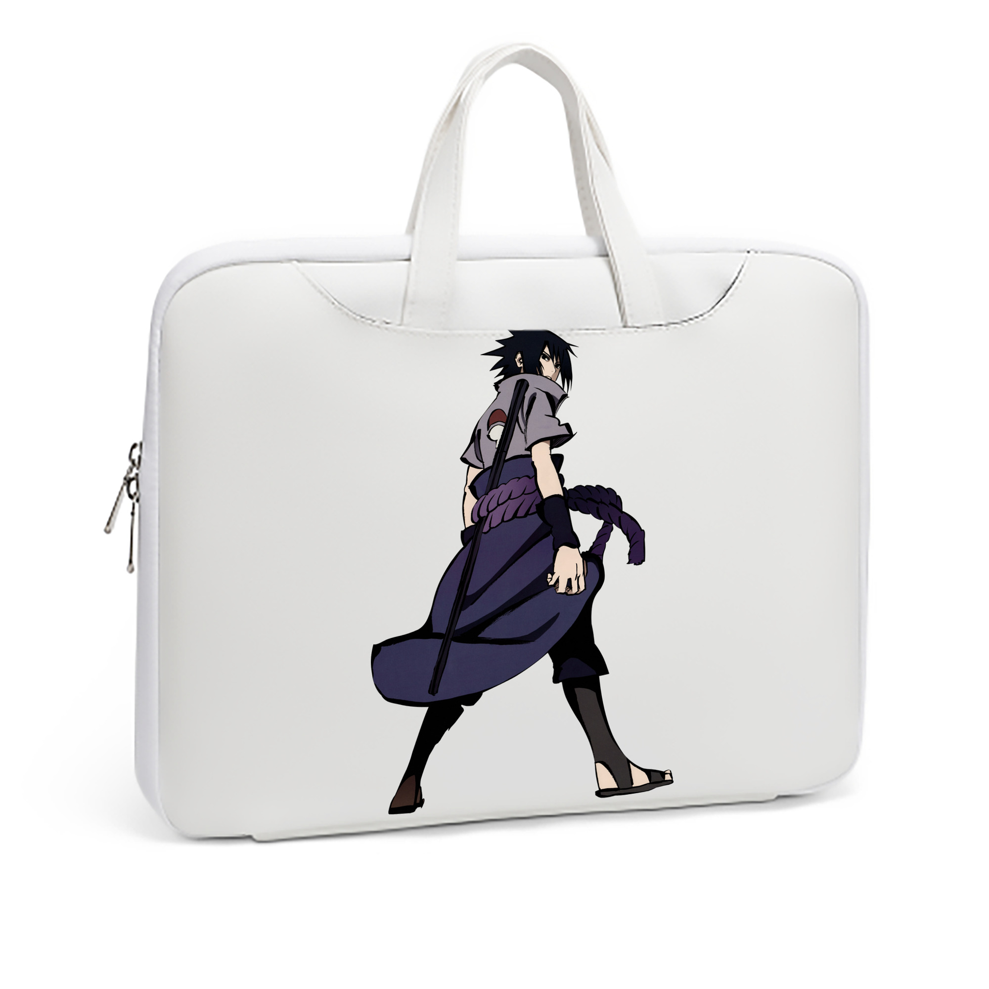（画像用） NARUTO -ナルト- うちは サスケ Uchiha Sasuke レザーラップトップバッグ　ノートパソコンケース