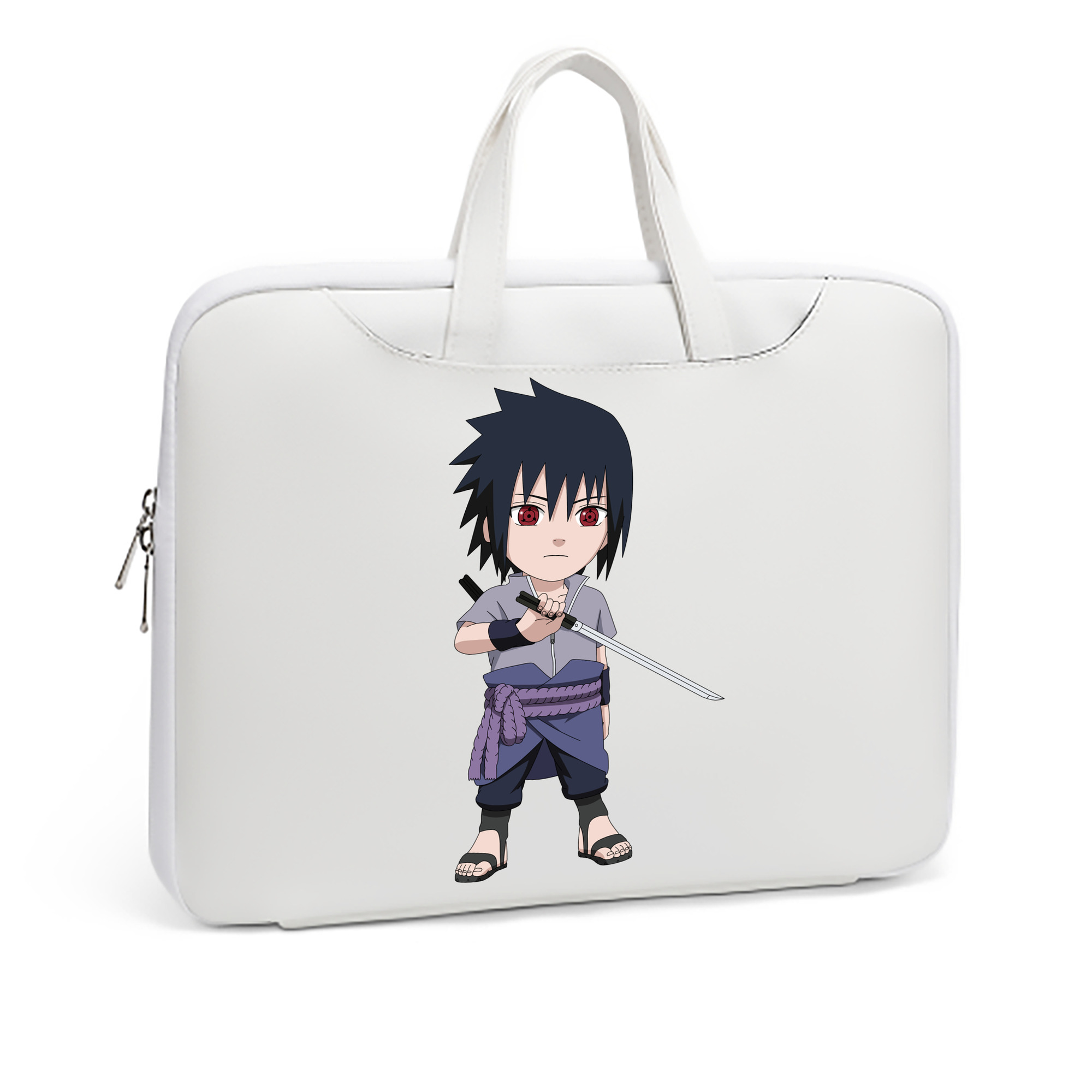（画像用） NARUTO -ナルト- うちは サスケ Uchiha Sasuke レザーラップトップバッグ　ノートパソコンケース
