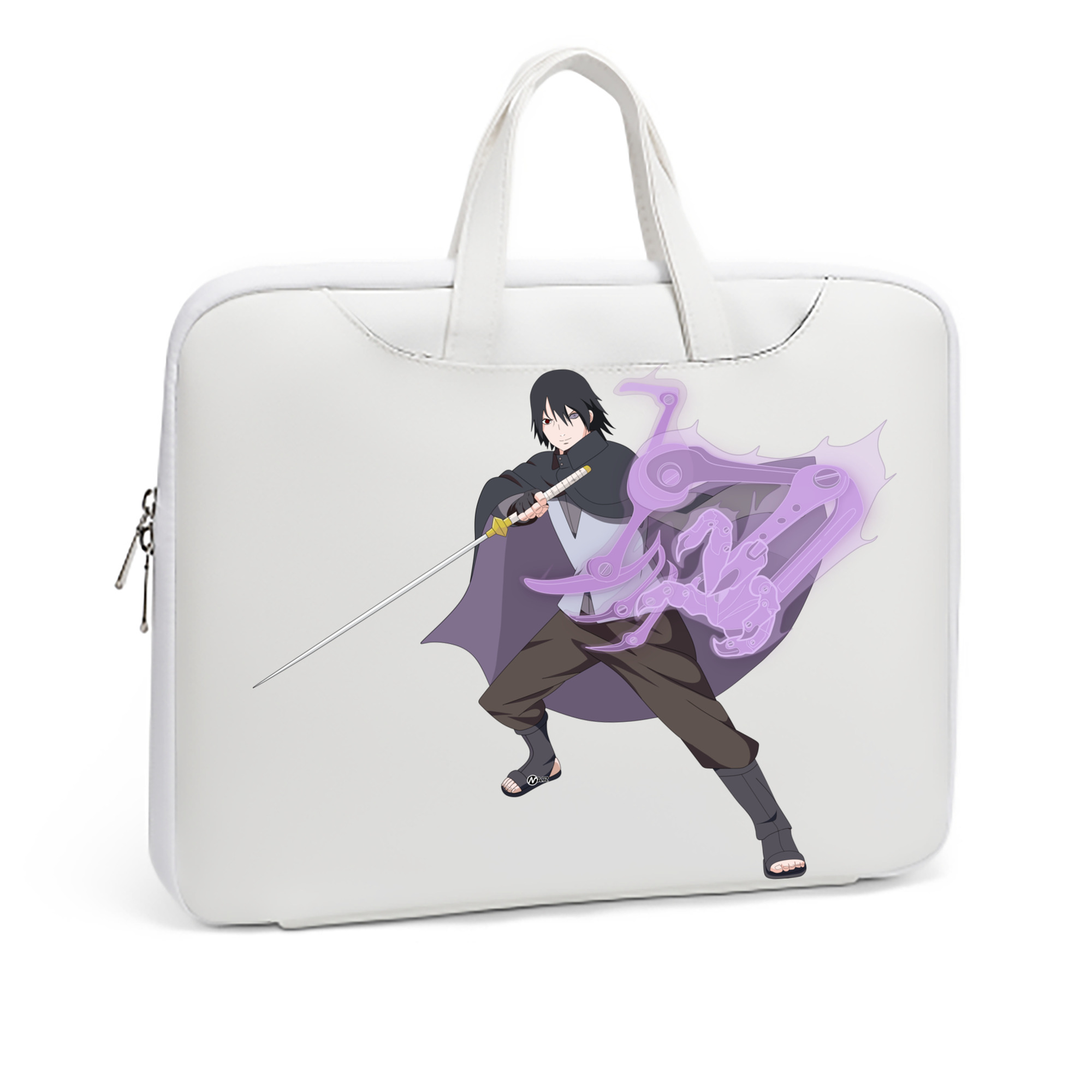 （画像用） NARUTO -ナルト- うちは サスケ Uchiha Sasuke レザーラップトップバッグ　ノートパソコンケース