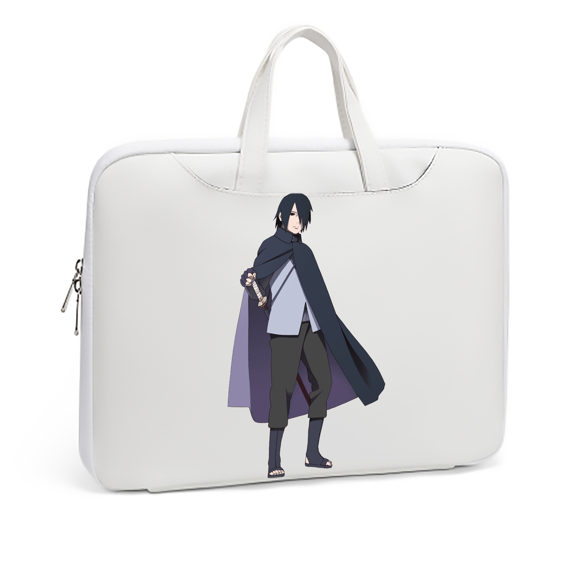 （画像用） NARUTO -ナルト- うちは サスケ Uchiha Sasuke レザーラップトップバッグ　ノートパソコンケース