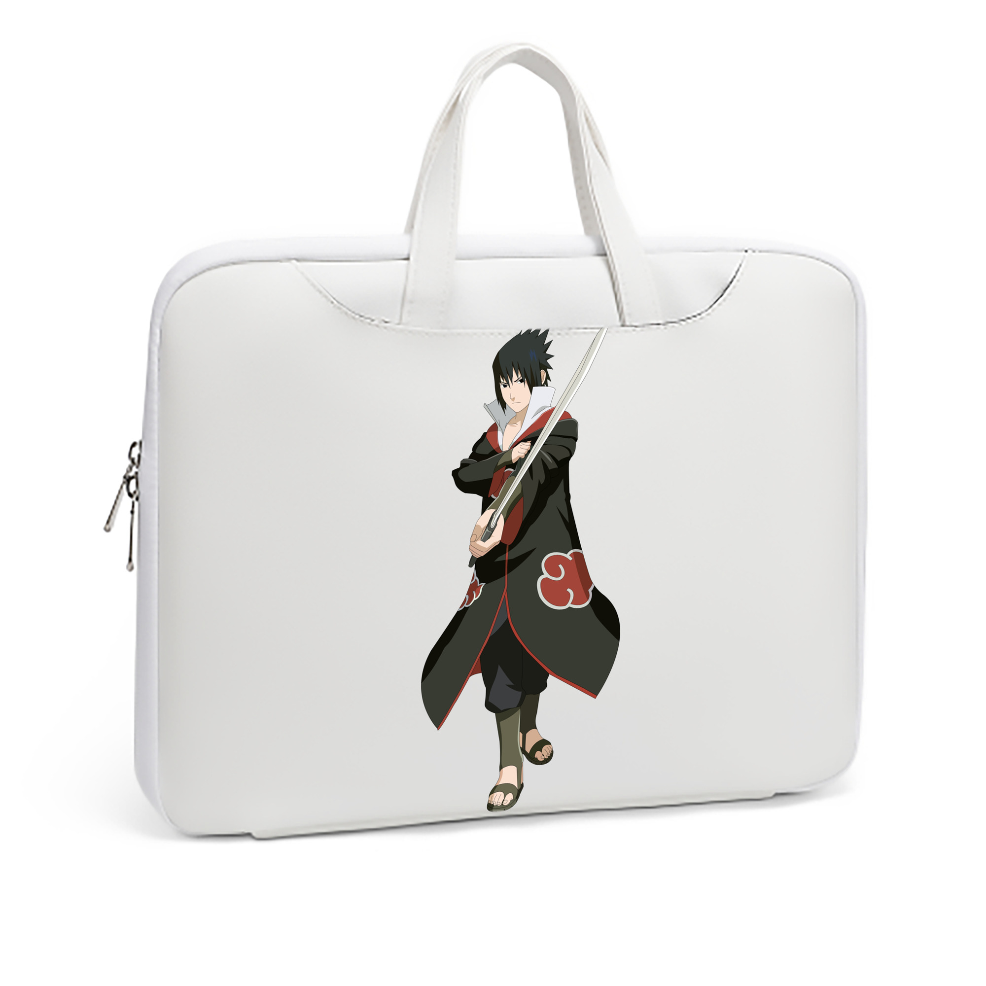 （画像用） NARUTO -ナルト- うちは サスケ Uchiha Sasuke レザーラップトップバッグ　ノートパソコンケース