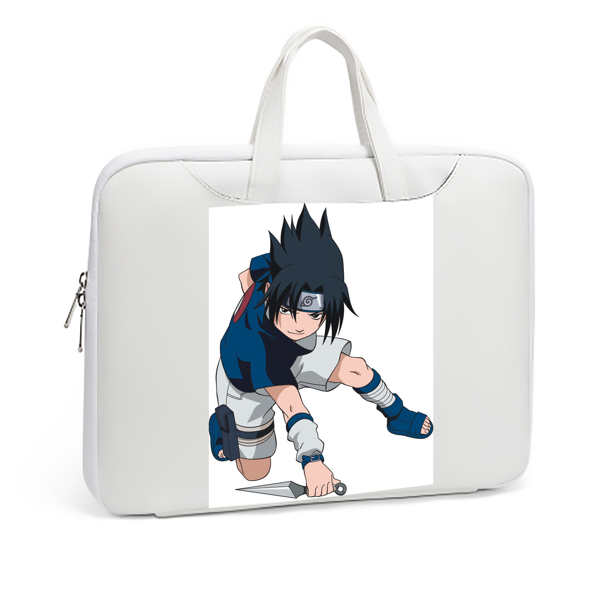 （画像用） NARUTO -ナルト- うちは サスケ Uchiha Sasuke レザーラップトップバッグ　ノートパソコンケース