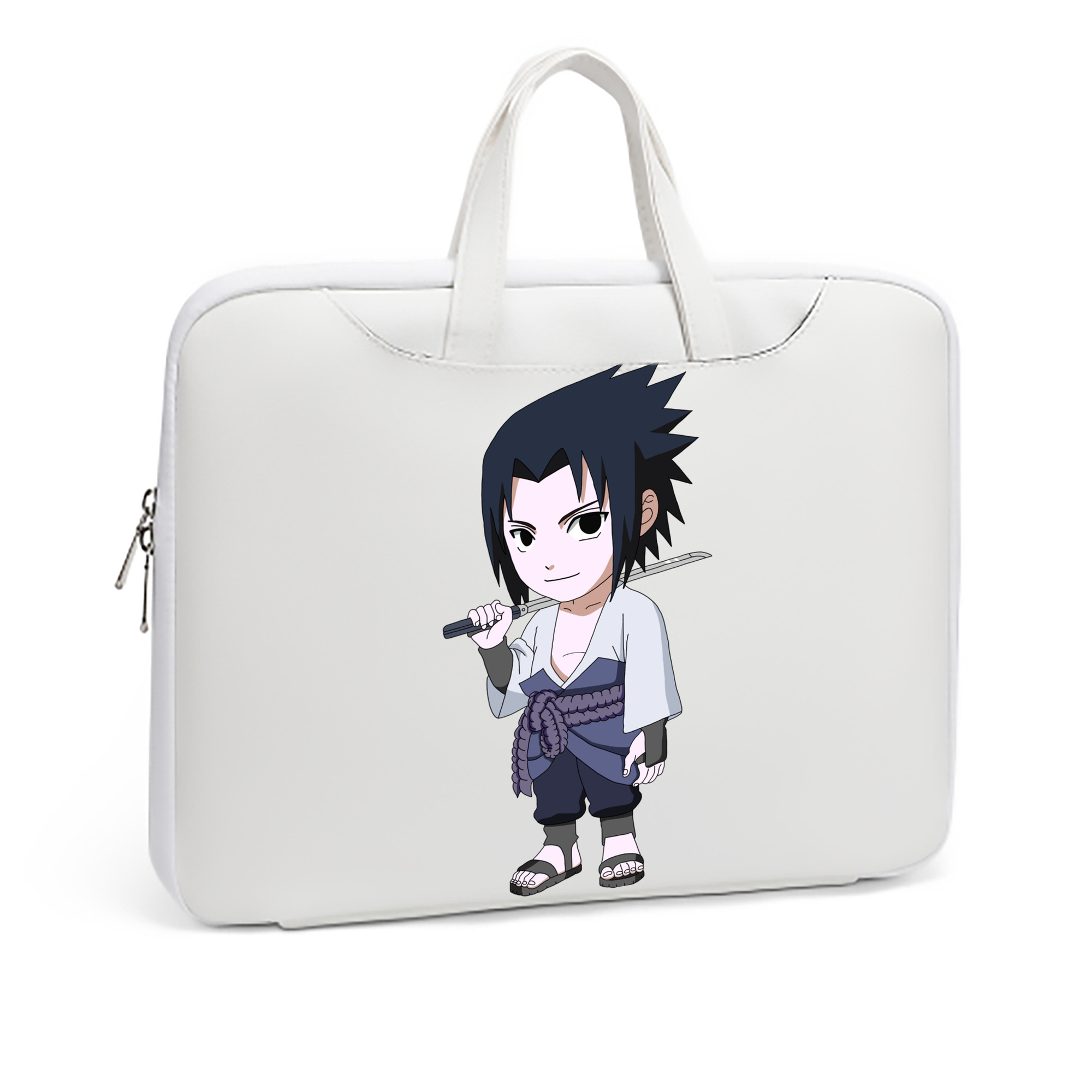 （画像用） NARUTO -ナルト- うちは サスケ Uchiha Sasuke レザーラップトップバッグ　ノートパソコンケース