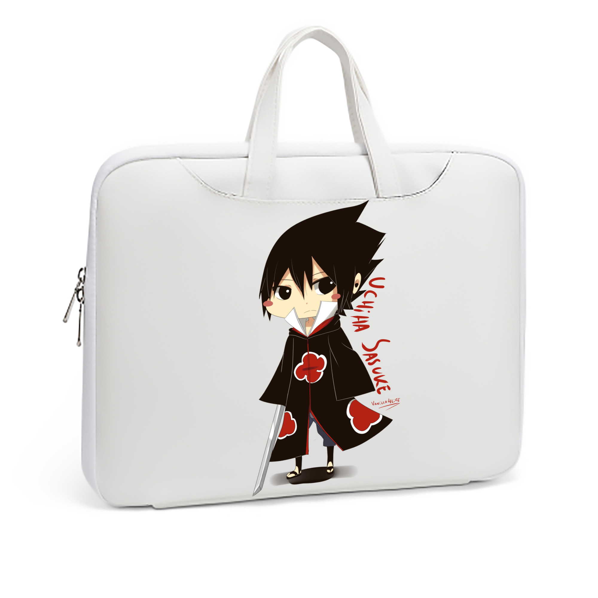 （画像用） NARUTO -ナルト- うちは サスケ Uchiha Sasuke レザーラップトップバッグ　ノートパソコンケース
