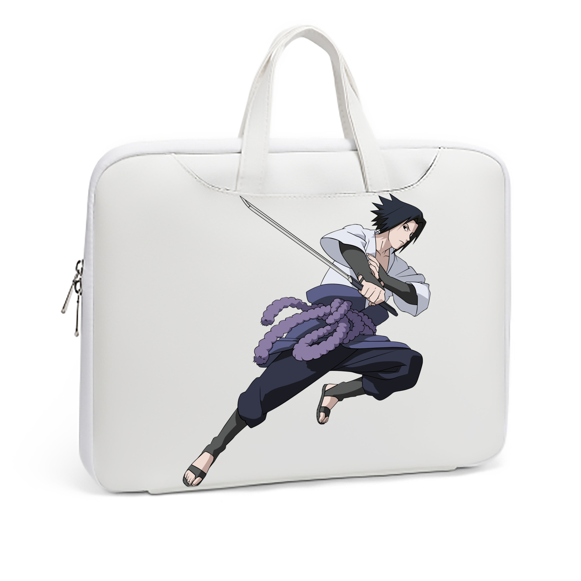 （画像用） NARUTO -ナルト- うちは サスケ Uchiha Sasuke レザーラップトップバッグ　ノートパソコンケース