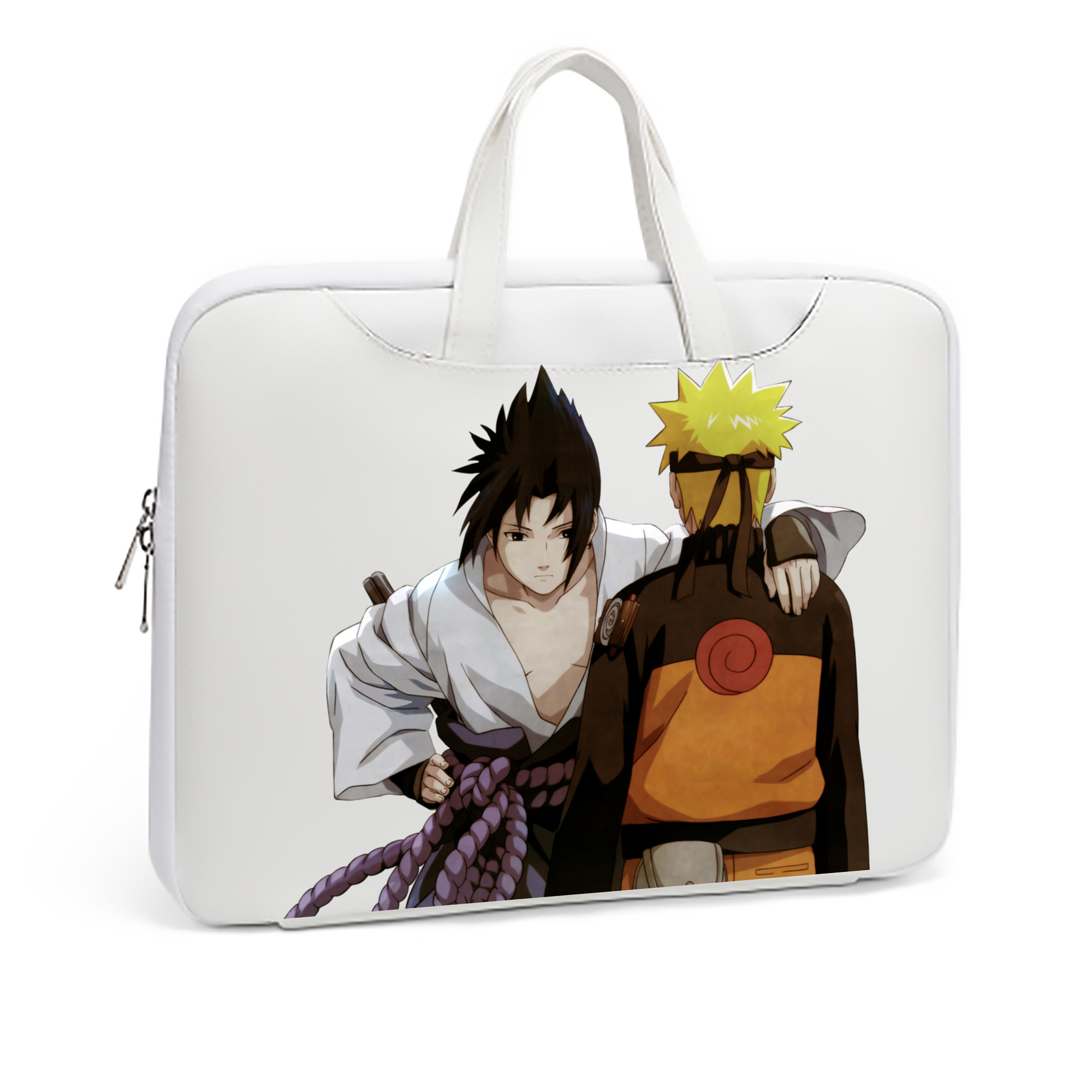 （画像用） NARUTO -ナルト- うちは サスケ Uchiha Sasuke レザーラップトップバッグ　ノートパソコンケース