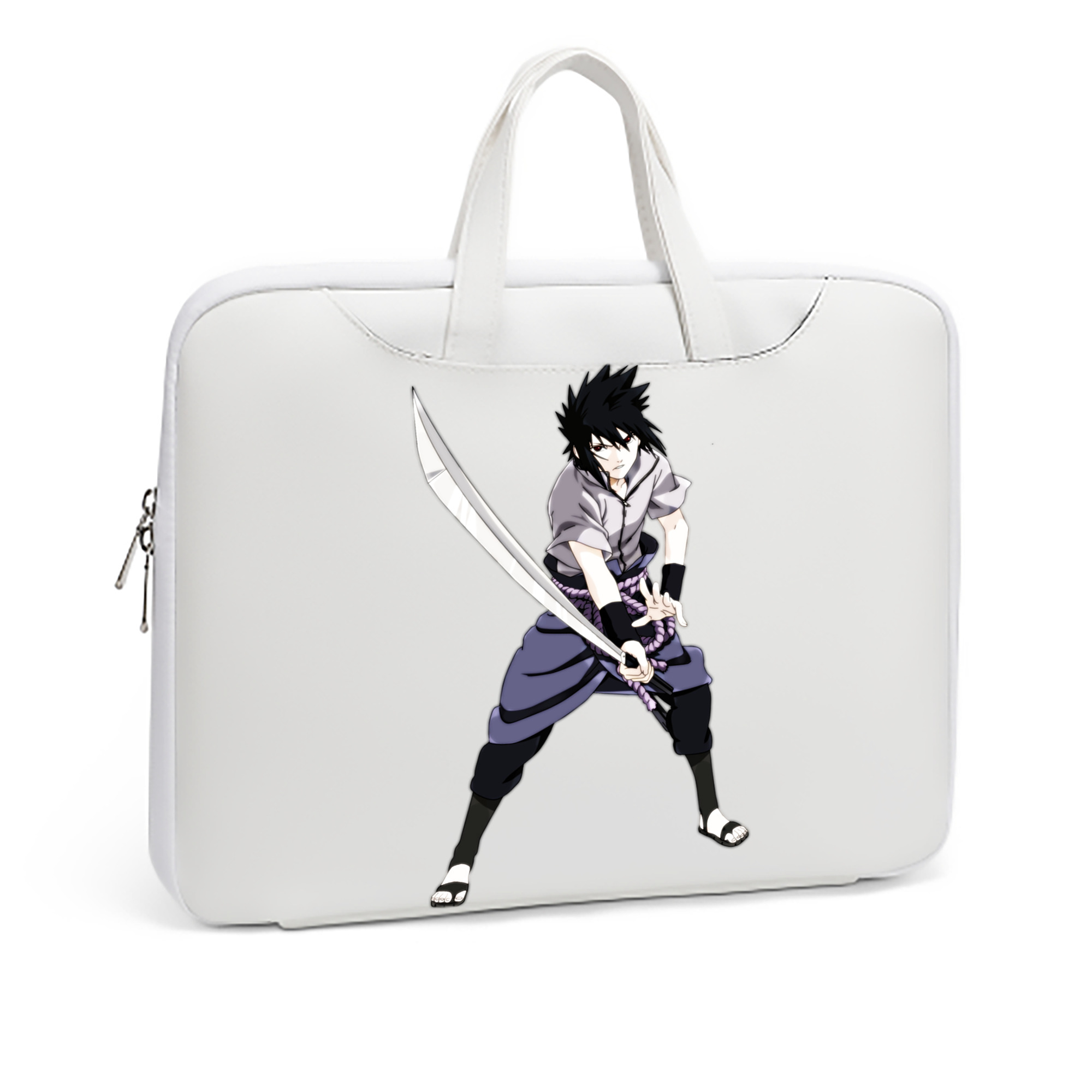 （画像用） NARUTO -ナルト- うちは サスケ Uchiha Sasuke レザーラップトップバッグ　ノートパソコンケース