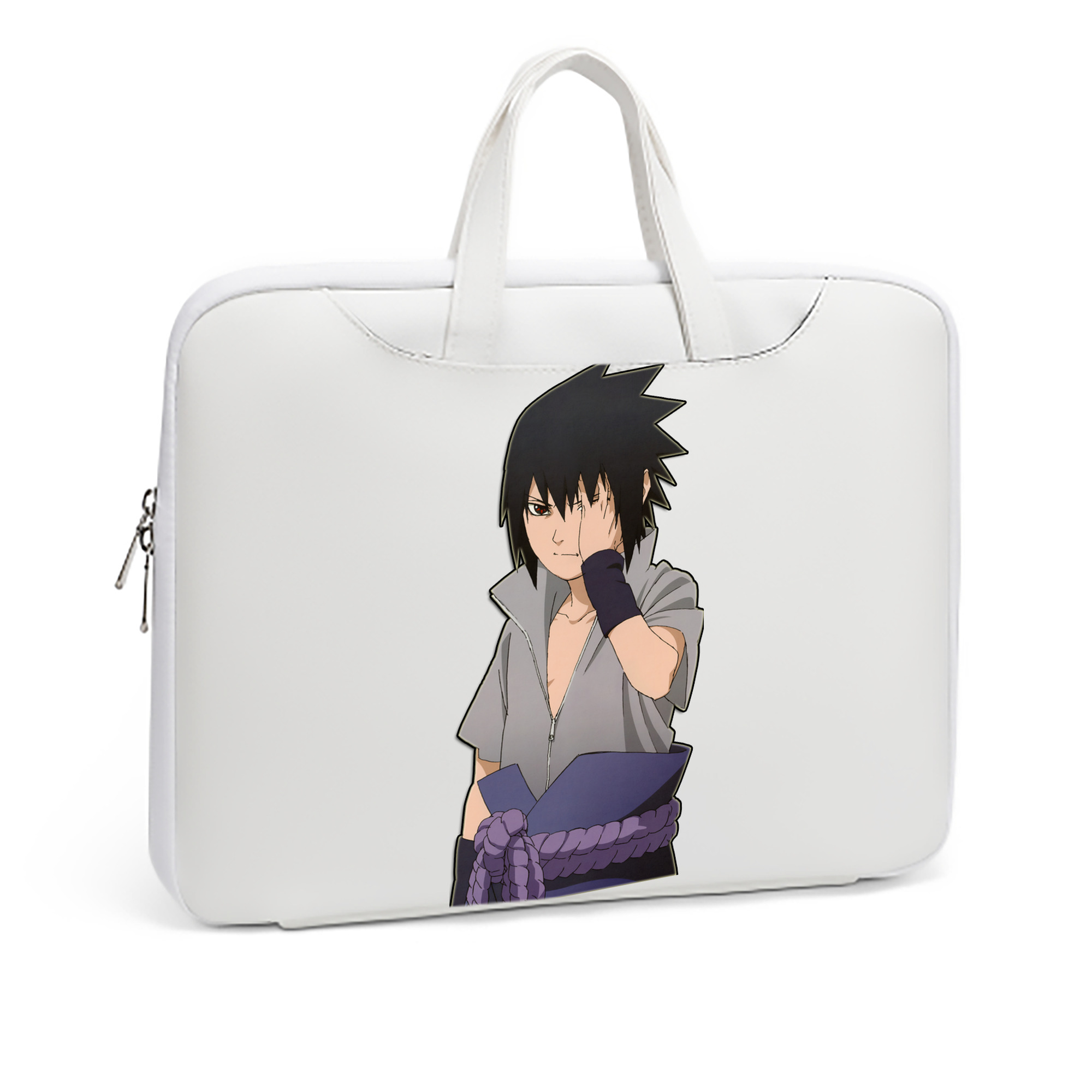 （画像用） NARUTO -ナルト- うちは サスケ Uchiha Sasuke レザーラップトップバッグ　ノートパソコンケース