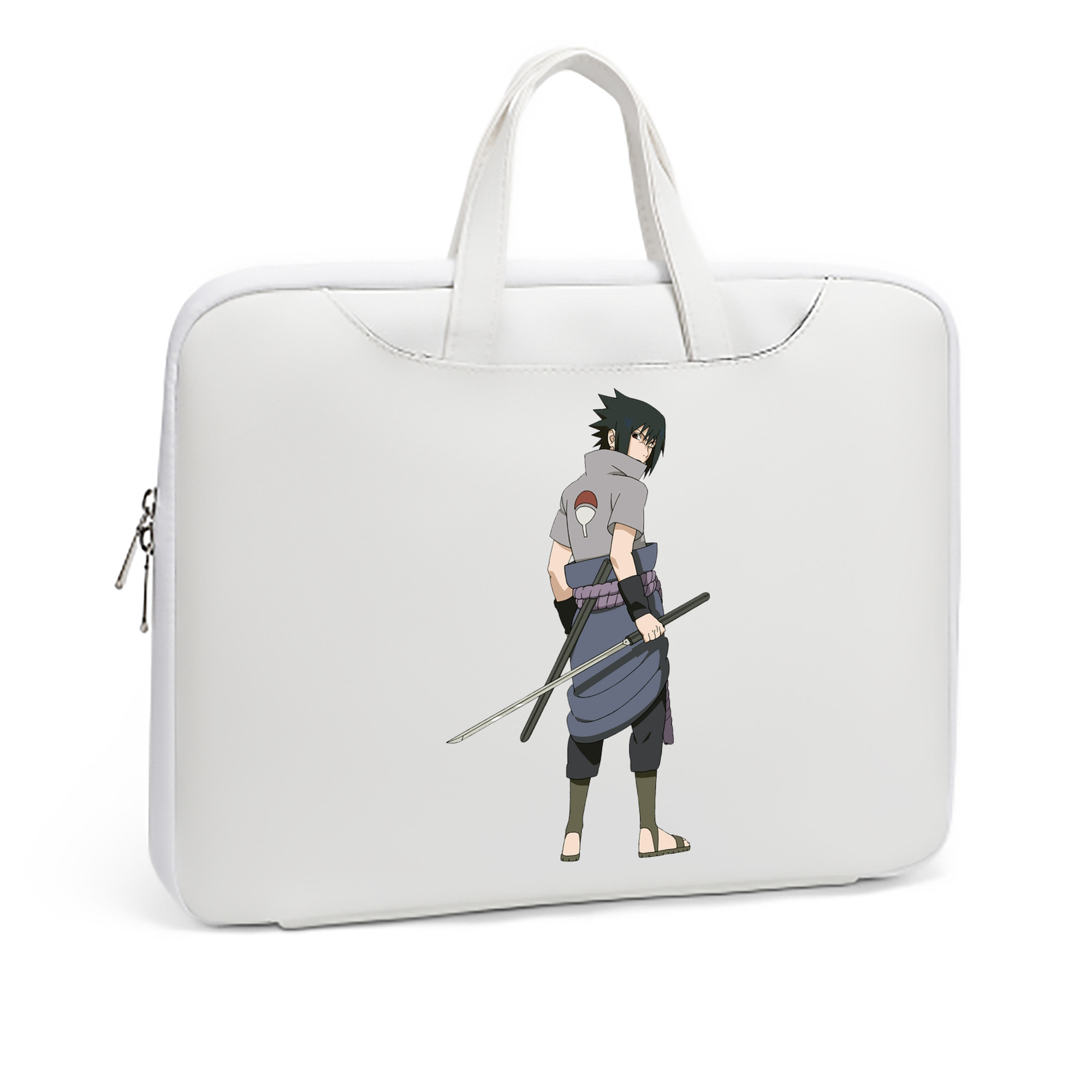 （画像用） NARUTO -ナルト- うちは サスケ Uchiha Sasuke レザーラップトップバッグ　ノートパソコンケース