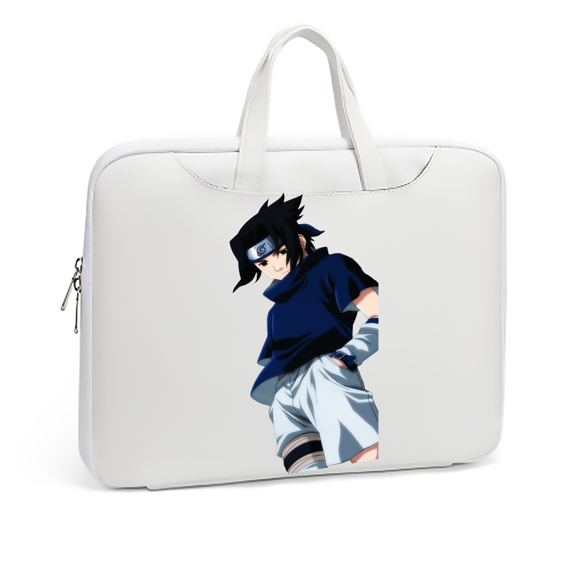 （画像用） NARUTO -ナルト- うちは サスケ Uchiha Sasuke レザーラップトップバッグ　ノートパソコンケース