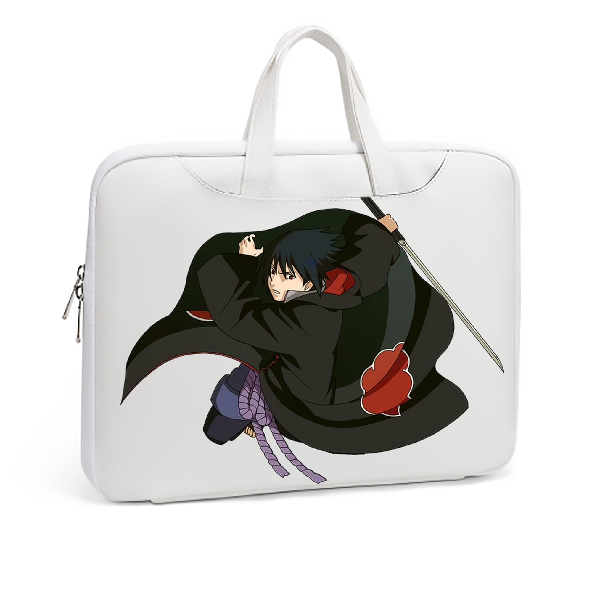 （画像用） NARUTO -ナルト- うちは サスケ Uchiha Sasuke レザーラップトップバッグ　ノートパソコンケース