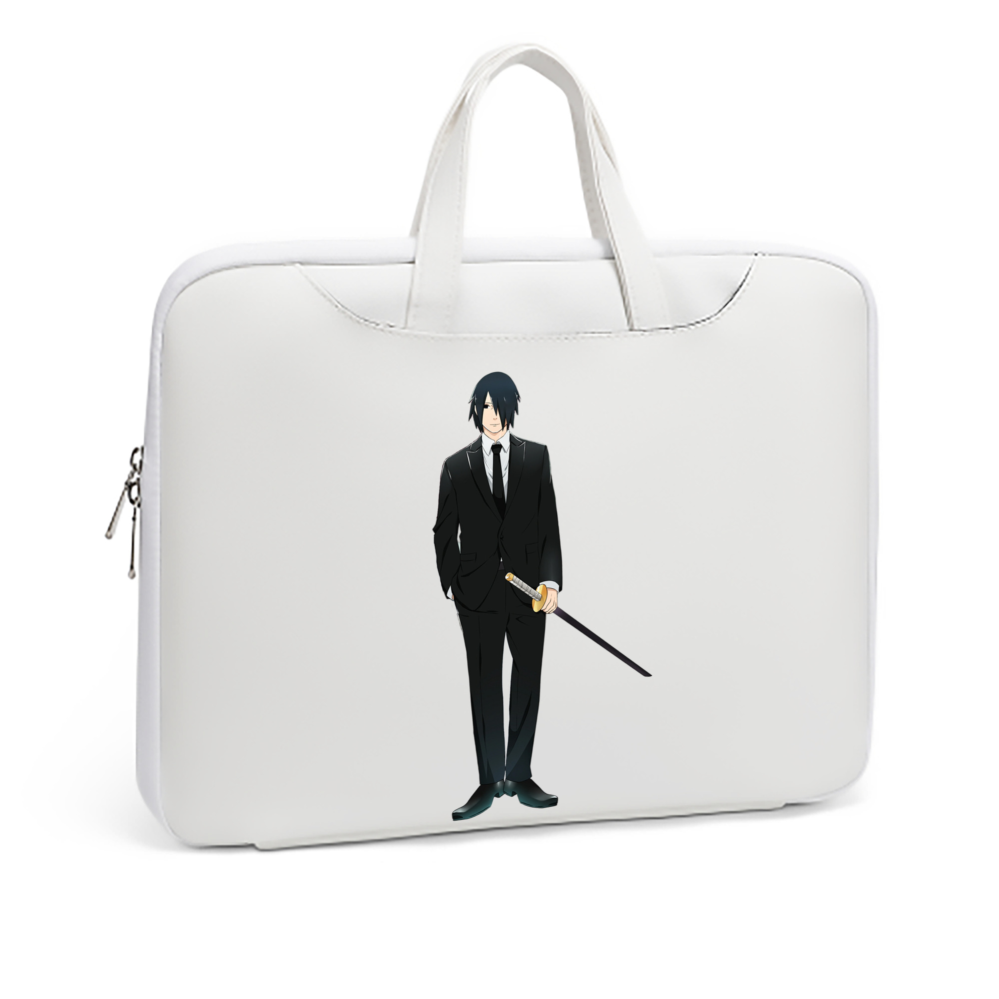 （画像用） NARUTO -ナルト- うちは サスケ Uchiha Sasuke レザーラップトップバッグ　ノートパソコンケース