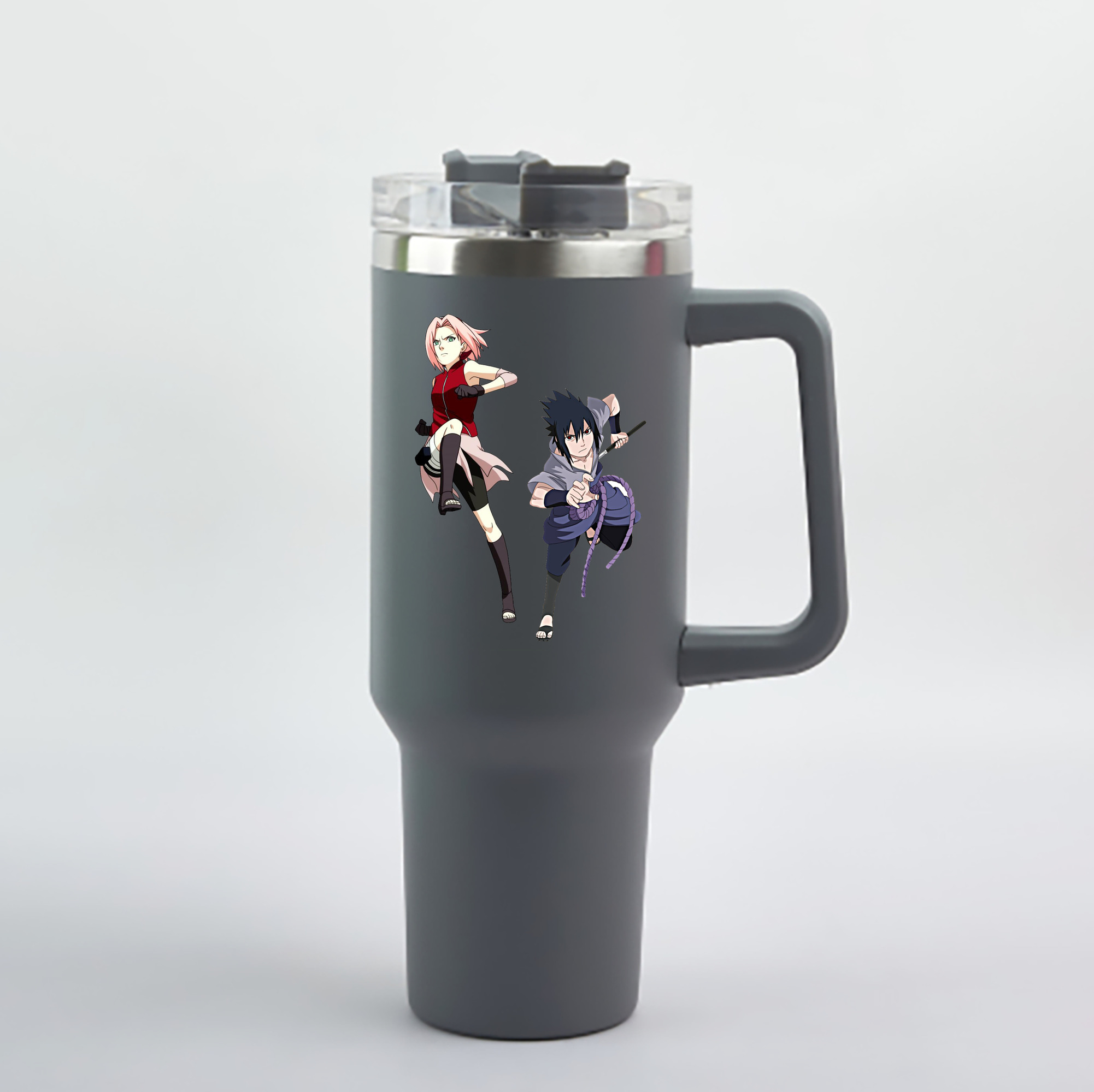 （画像用） NARUTO -ナルト- 春野サクラ Haruno Sakura 1200mL車用タンブラー - クリスタルステッカー（プラスチックストロー付き）