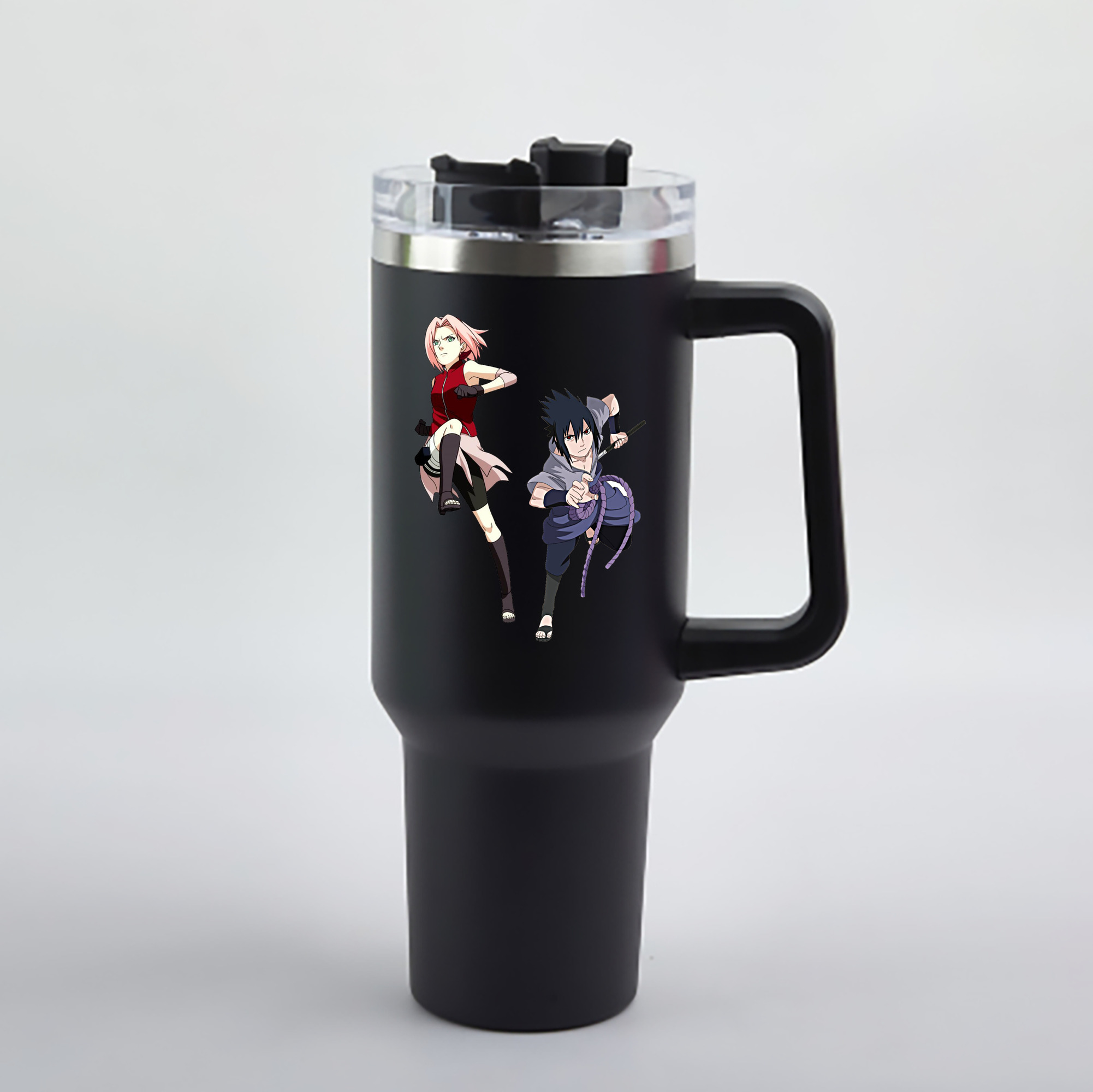 （画像用） NARUTO -ナルト- 春野サクラ Haruno Sakura 1200mL車用タンブラー - クリスタルステッカー（プラスチックストロー付き）