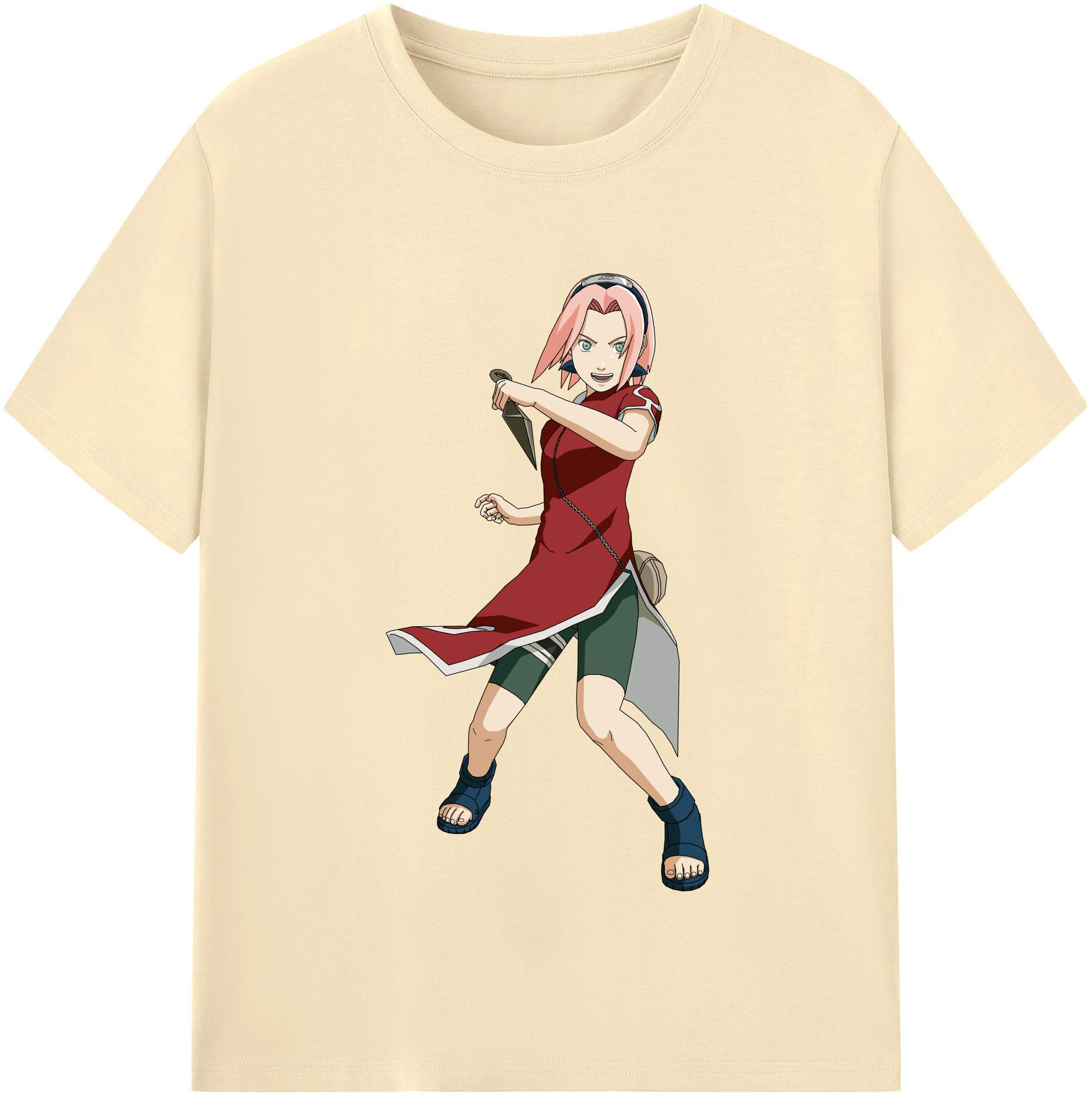 （画像用） NARUTO -ナルト- 春野サクラ Haruno Sakura 綿100％半袖Tシャツ（フロントプリント）