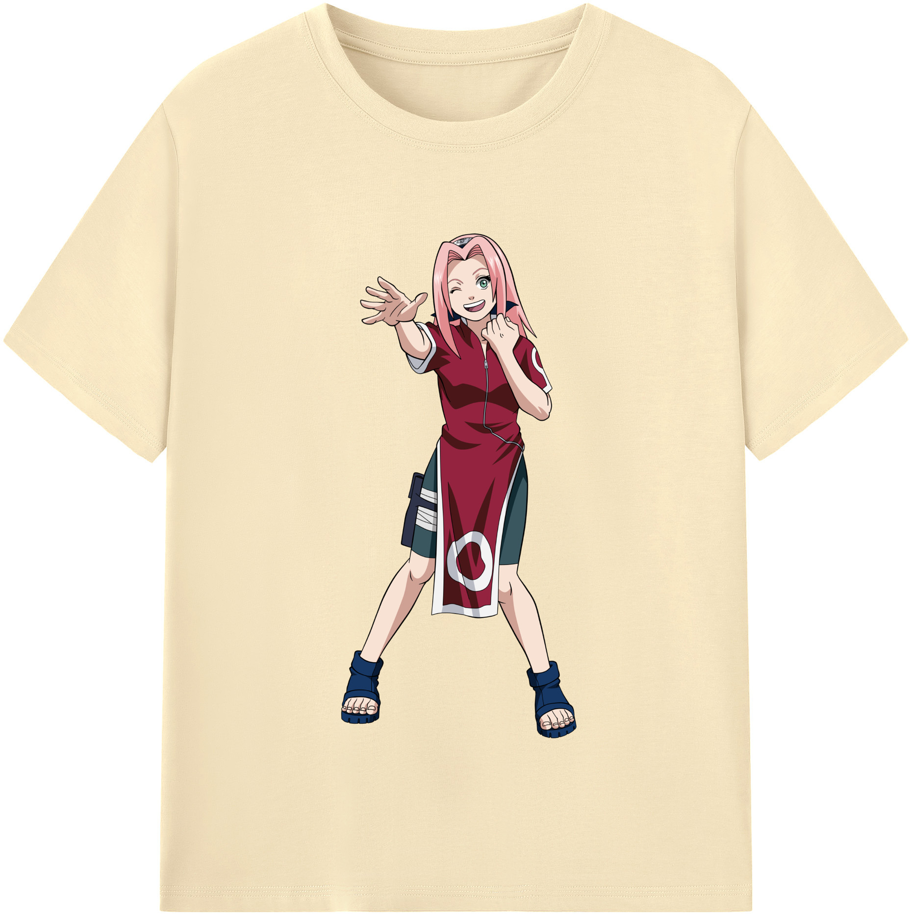 （画像用） NARUTO -ナルト- 春野サクラ Haruno Sakura 綿100％半袖Tシャツ（フロントプリント）
