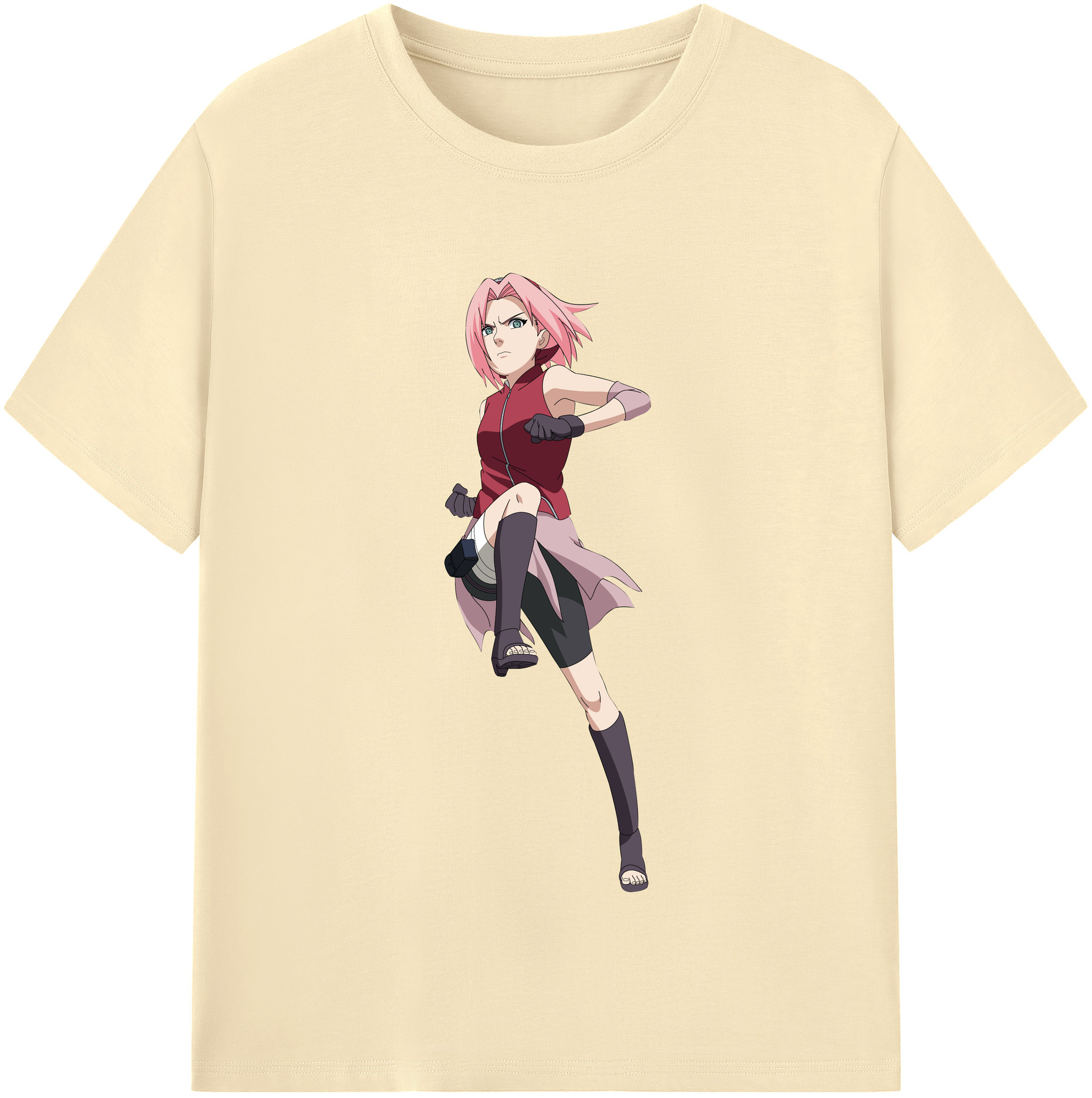 （画像用） NARUTO -ナルト- 春野サクラ Haruno Sakura 綿100％半袖Tシャツ（フロントプリント）